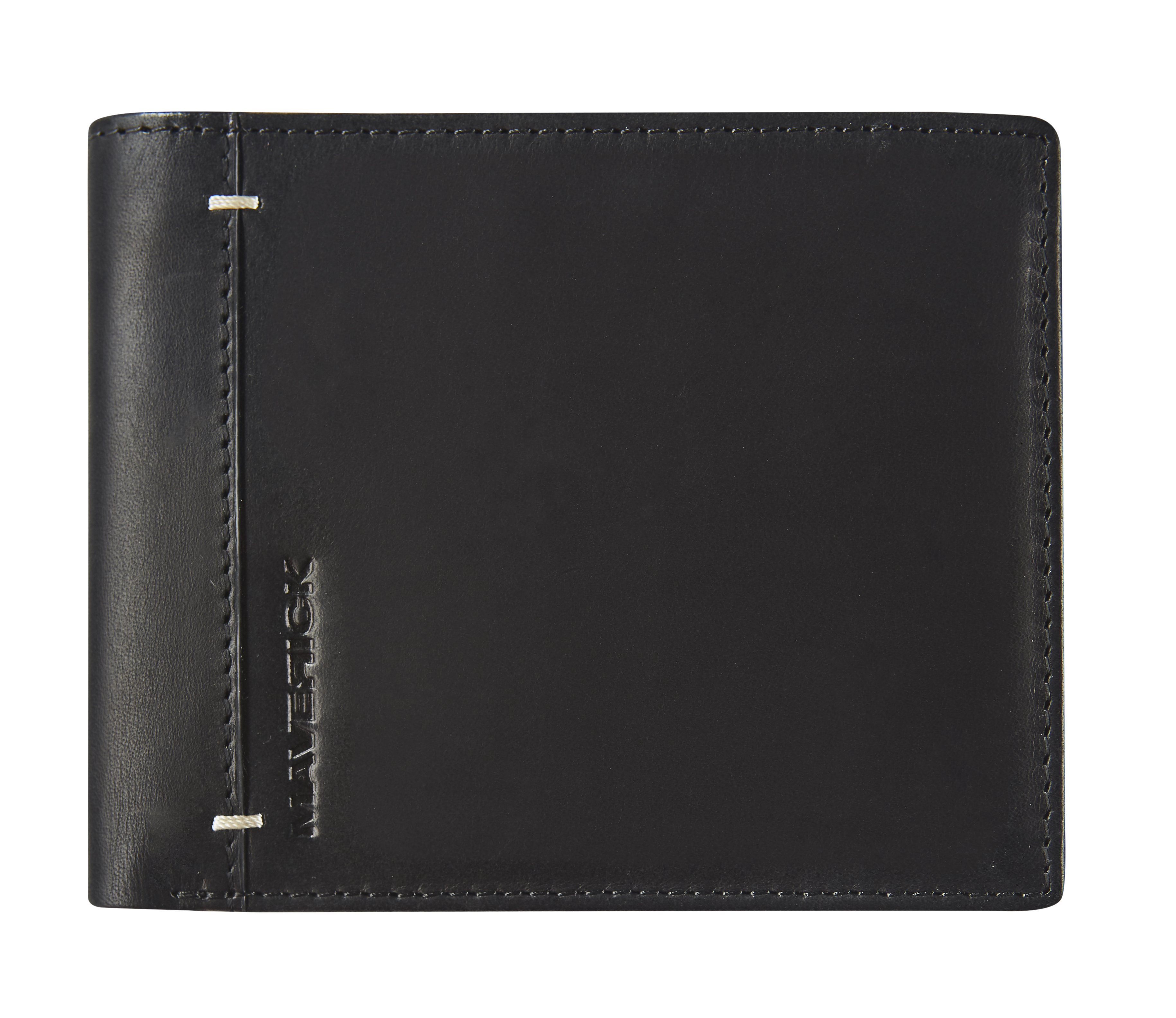 Maverick Billfold Heren Urban Classic RFID Uitneembare Kaarthouder Zwart Leder 12.5x10 cm