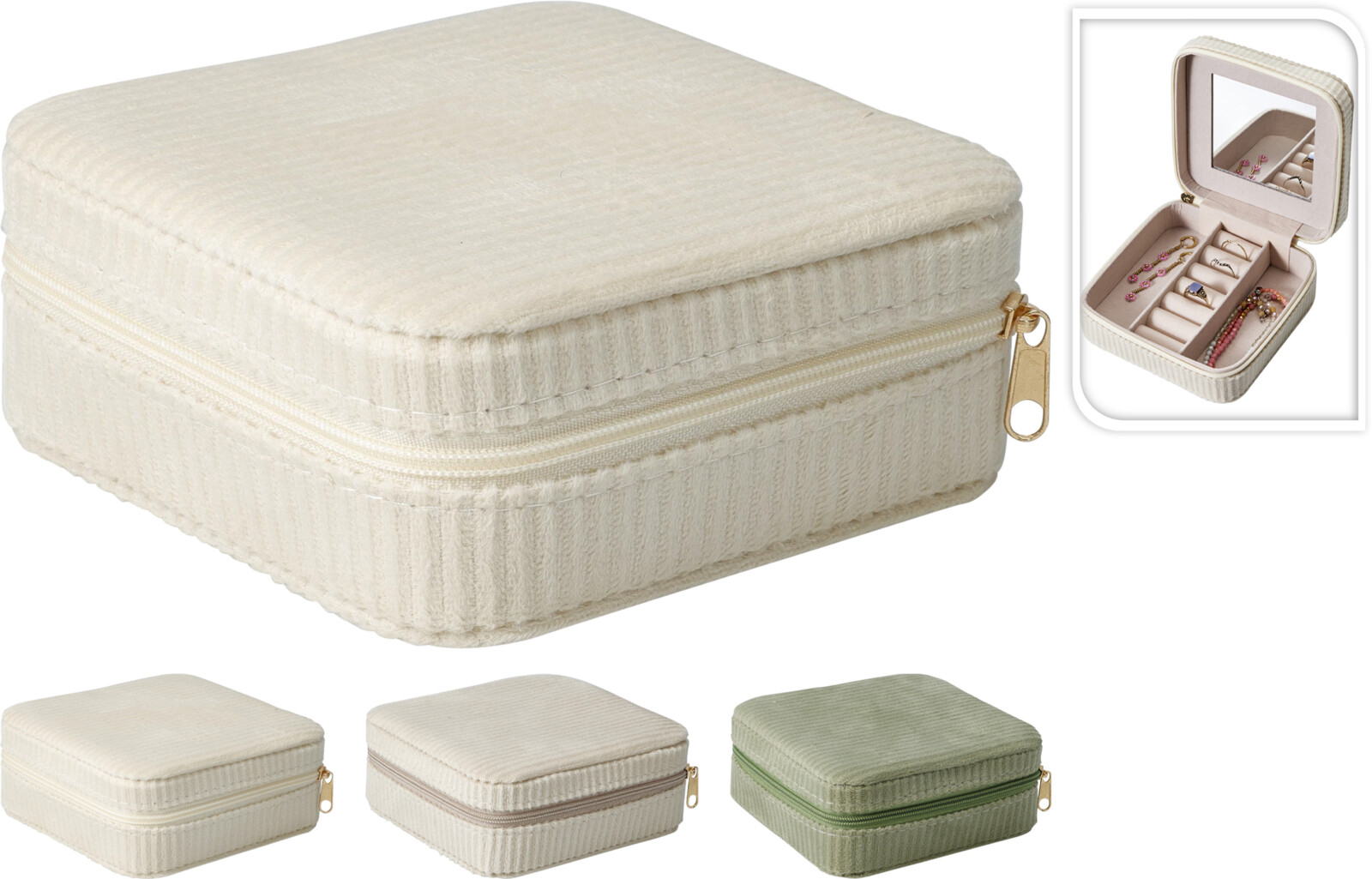 Juwelenbox 12x5x12 cm - assorti - prijs per stuk