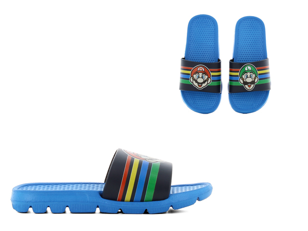 Mario Bros Jongens Badslipper Navy/Cobalt Blue - maat 32