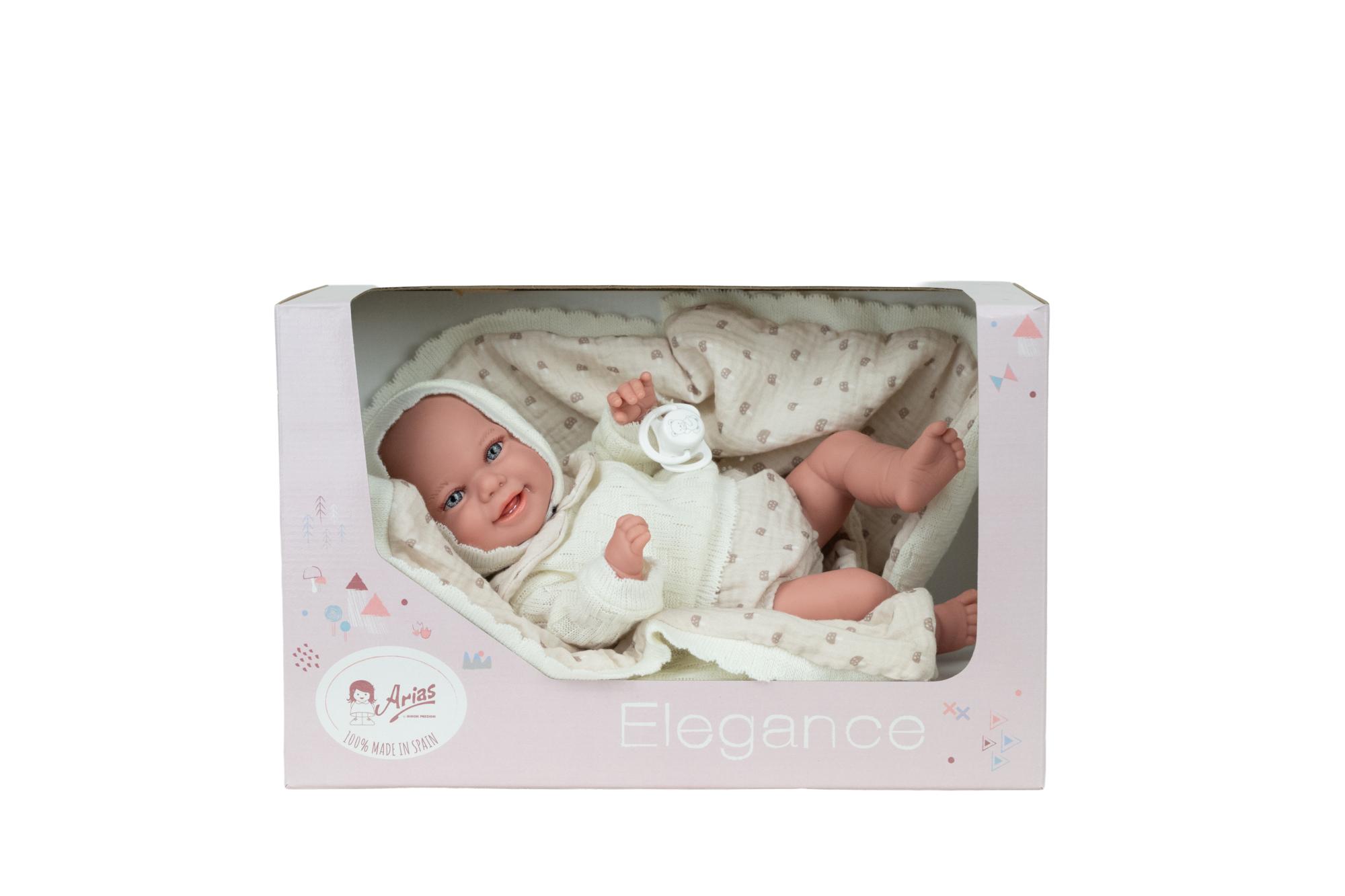 Arias Elegance Babyto Pop 35 cm met Deken, zacht lichaam