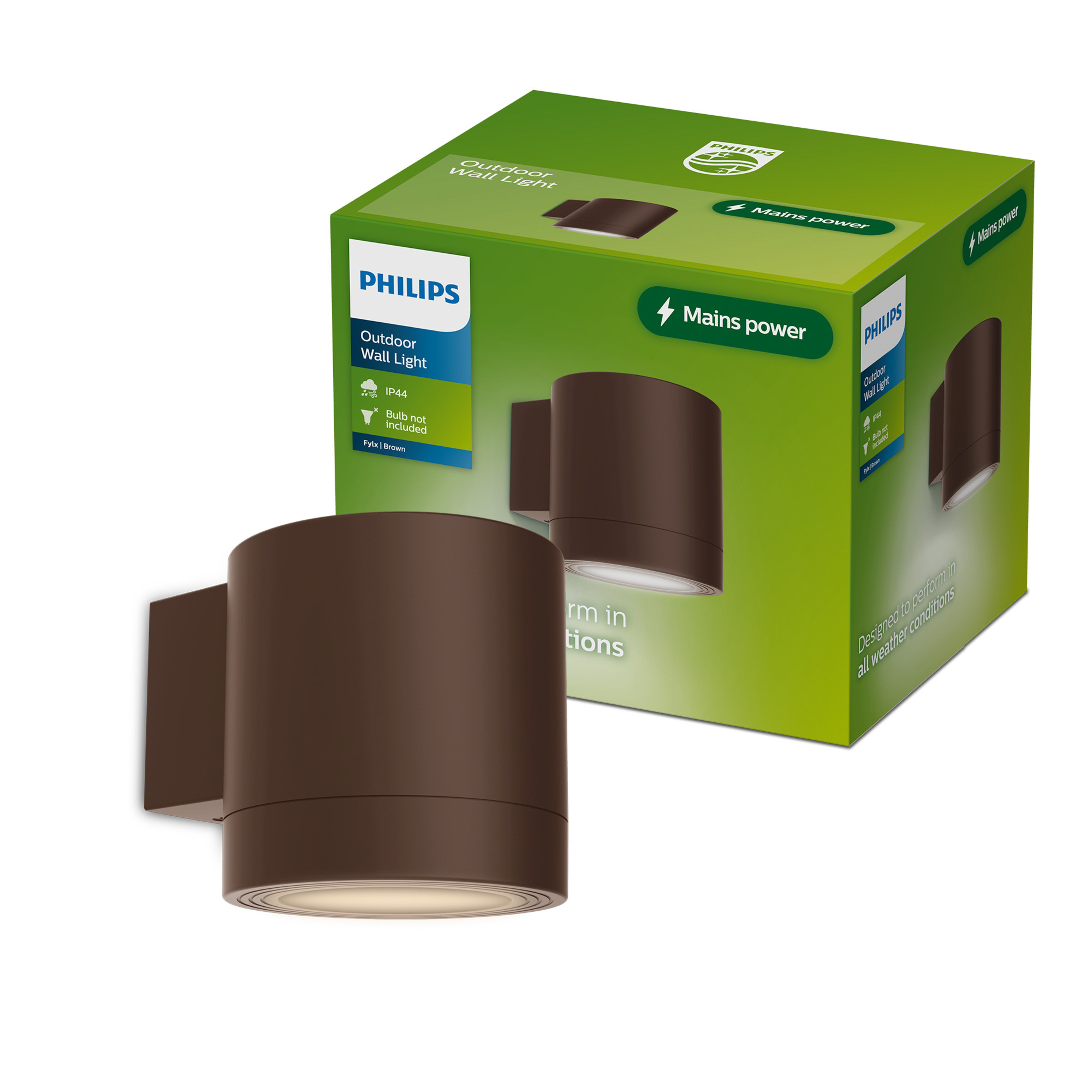 Philips Fylx Wandlicht Outdoor Bruin GU10 max 5W