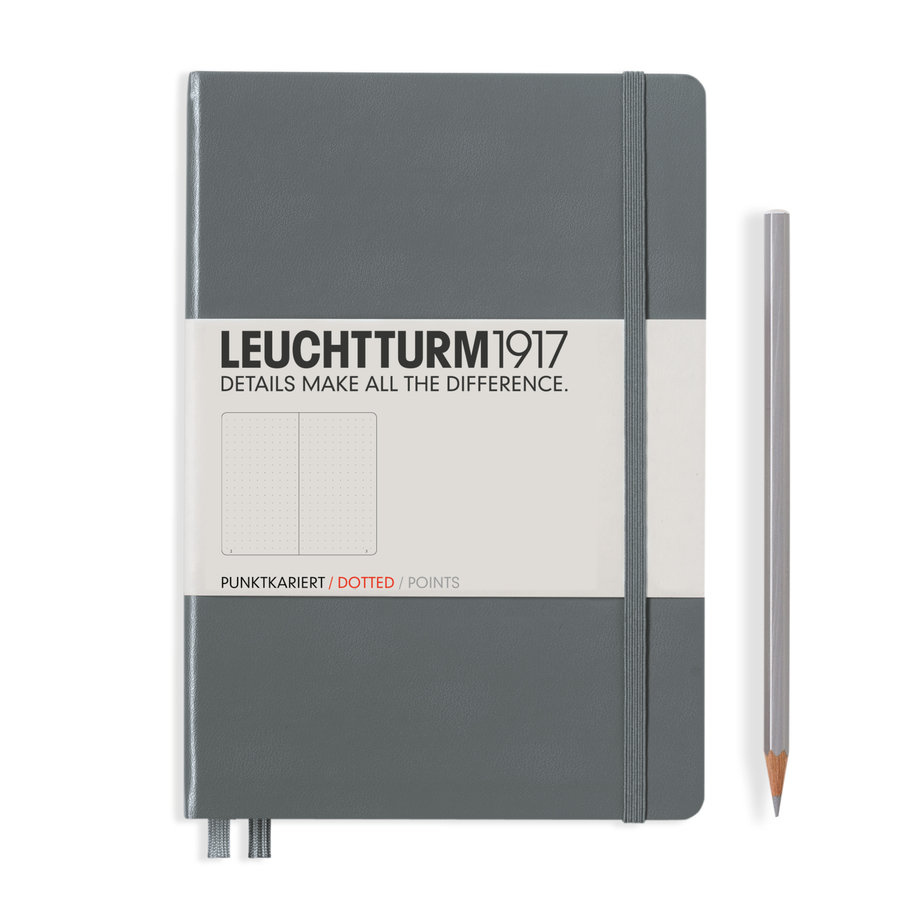 Leuchtturm1917 Notebook Medium Anthracite - Gestipt