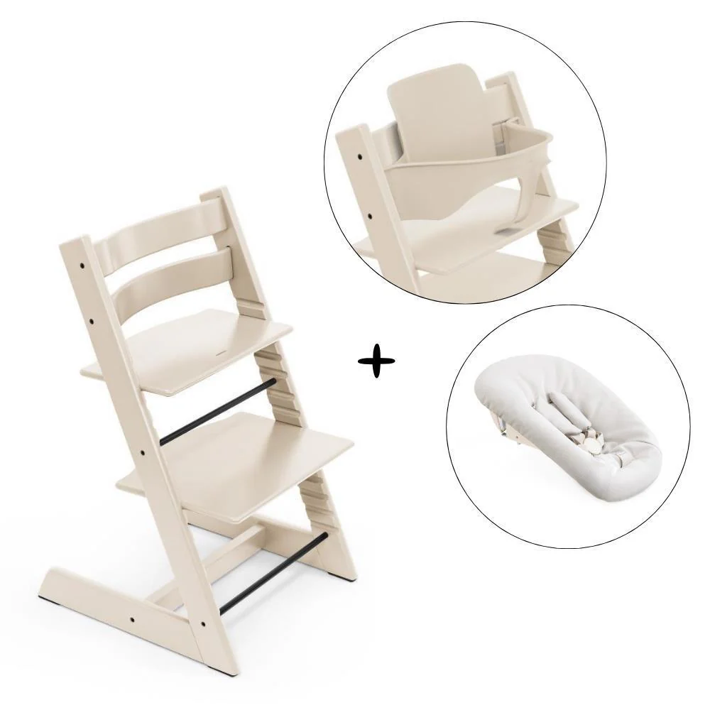 Stokke Bundel Kinderstoel Tripp Trapp Vanilla White + Babyset + Newbornset Vanilla White