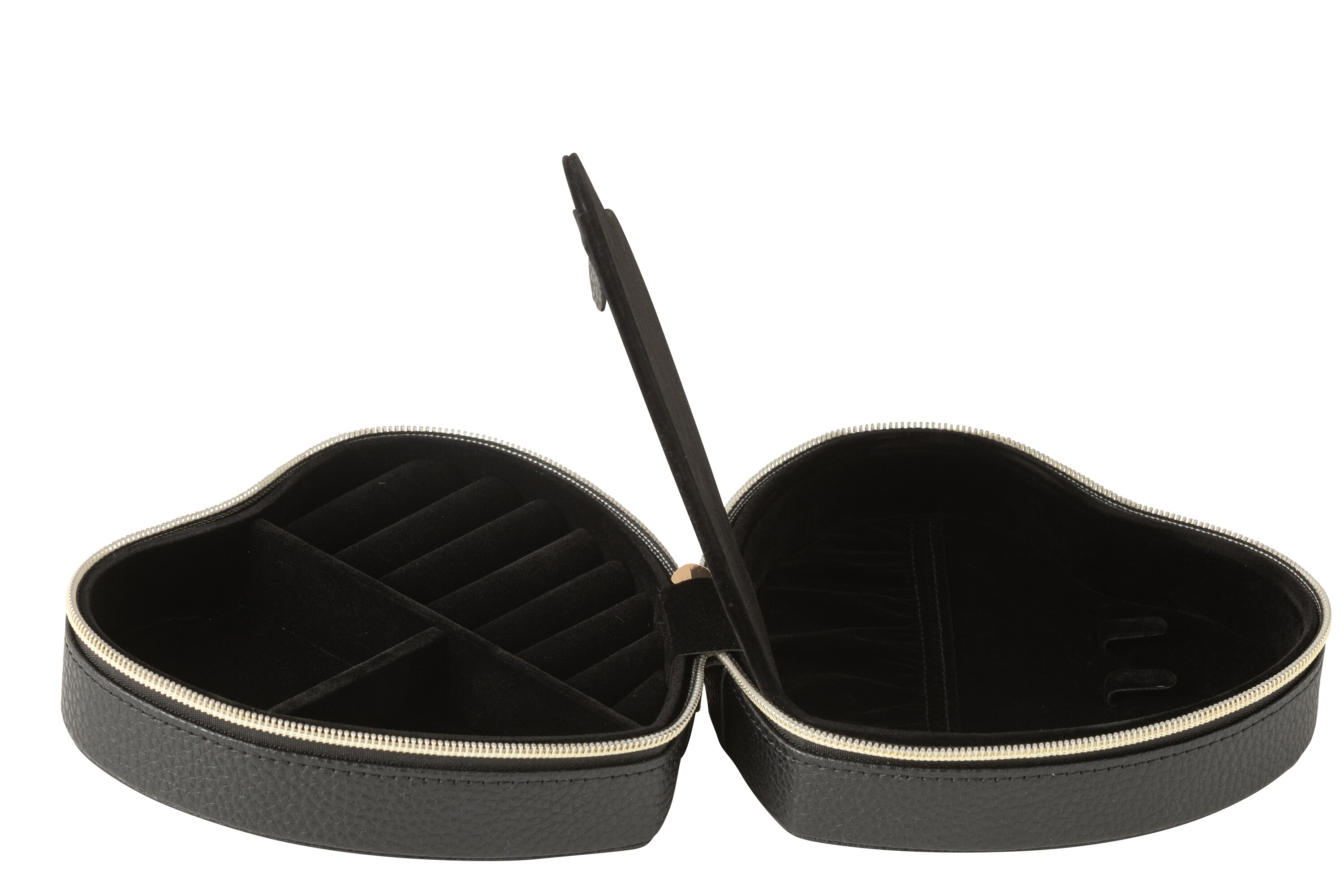 J-Line Juwelendoos Hart Zwart 23.4x11x5.7 cm - Kunstleder