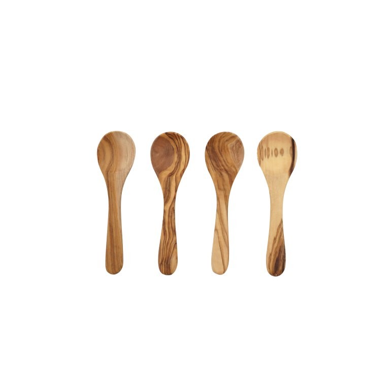 Leeff Aperolepel Ollie set 4 stuks - Olijfhout - 10x2.5 cm