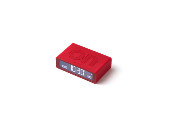 Lexon Alarmklok Flip Mini Red - 8.4x5.2x2.5 cm - Reversible - Oplaadbaar met USB-C