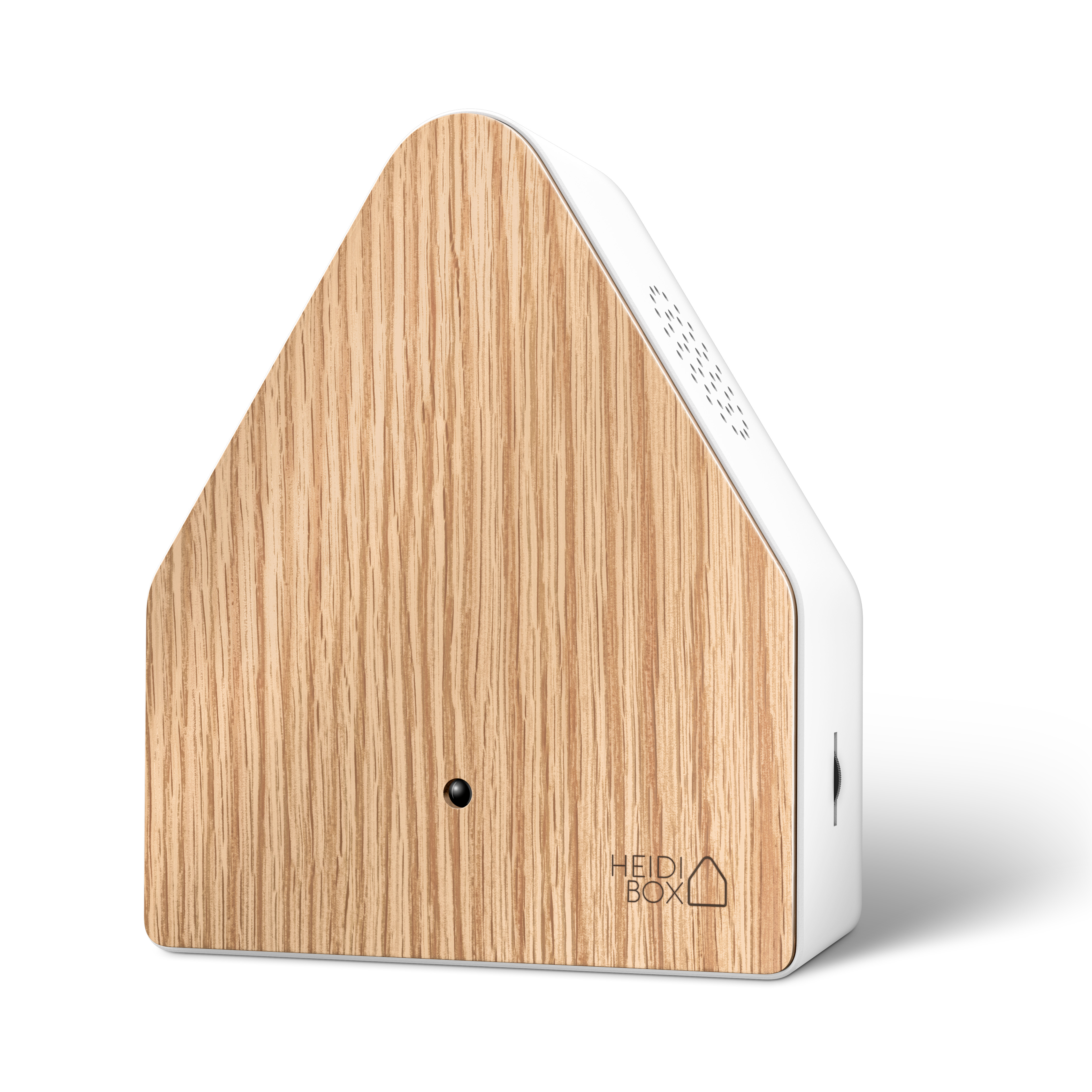 Relaxound Heidibox Oak - Box met Berggeluiden 190 sec. - 11.7x6.2x14.3 cm - met Bewegingssensor - Duo-Speaker - Oplaadbaar via micro-USB (incl.) - Wit/Hout