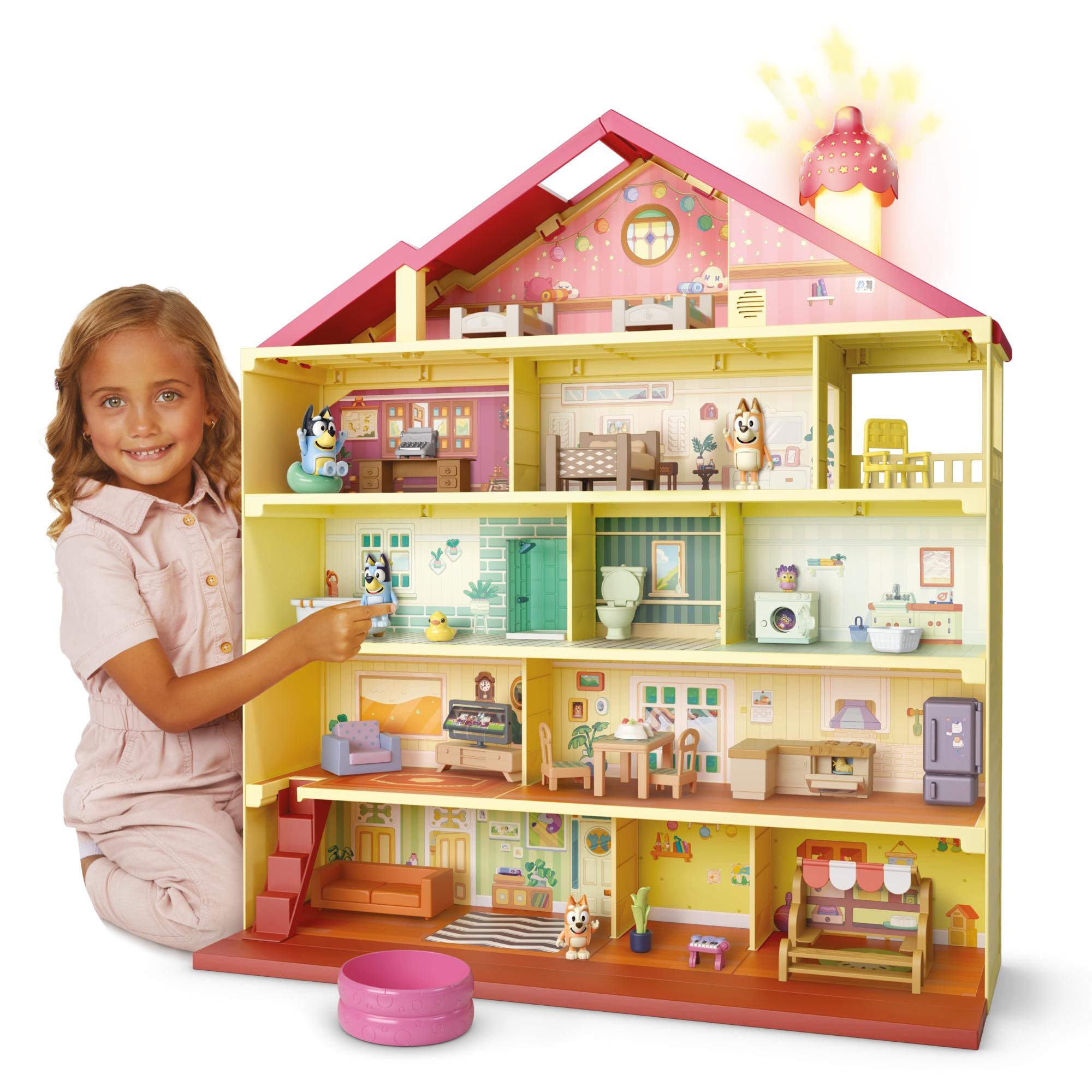 Bluey Surprise Home Mega Playset XXXL, Super groot speelhuis 71 cm met licht en geluid