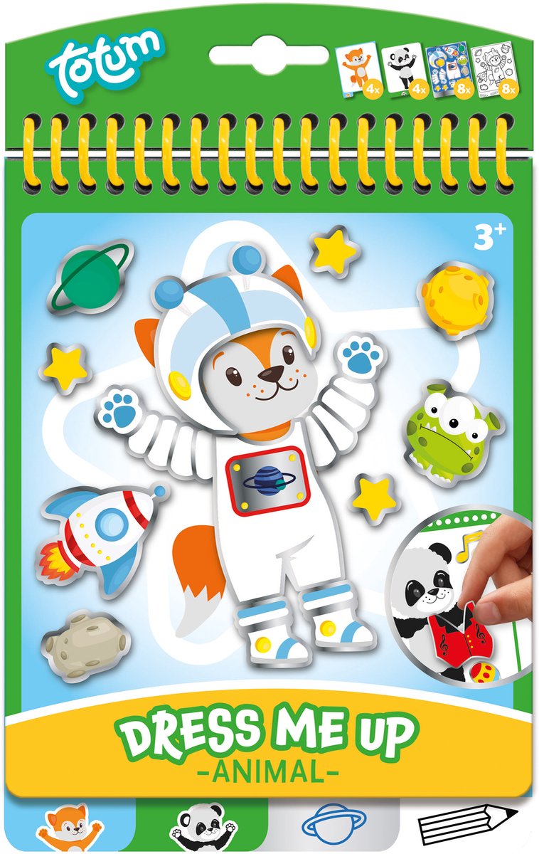 Dress Me Up sticker aankleed- en kleurboekje, Dieren