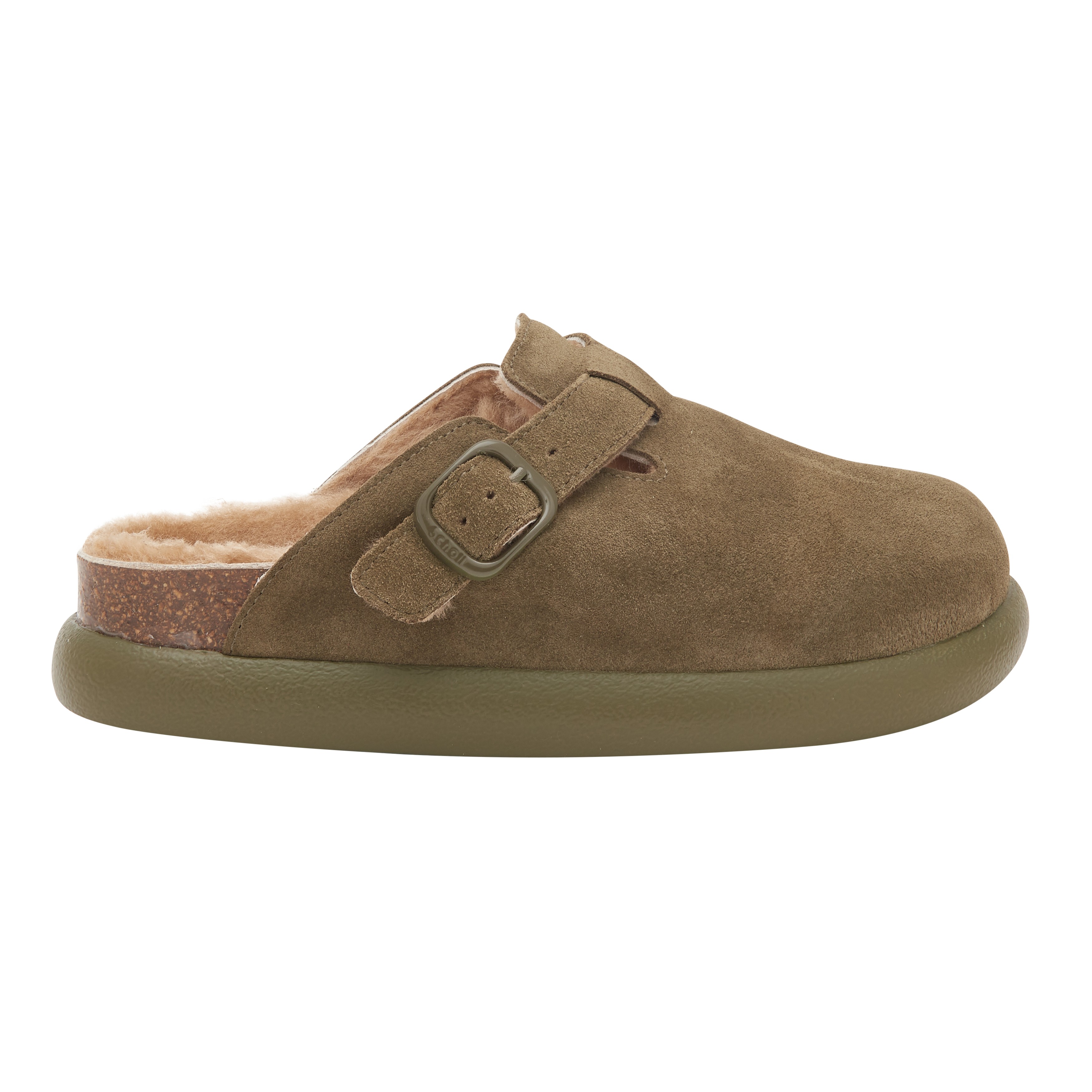 Scholl Muil Dames Fae Chunky Gesloten Teddy Khaki - maat 39
