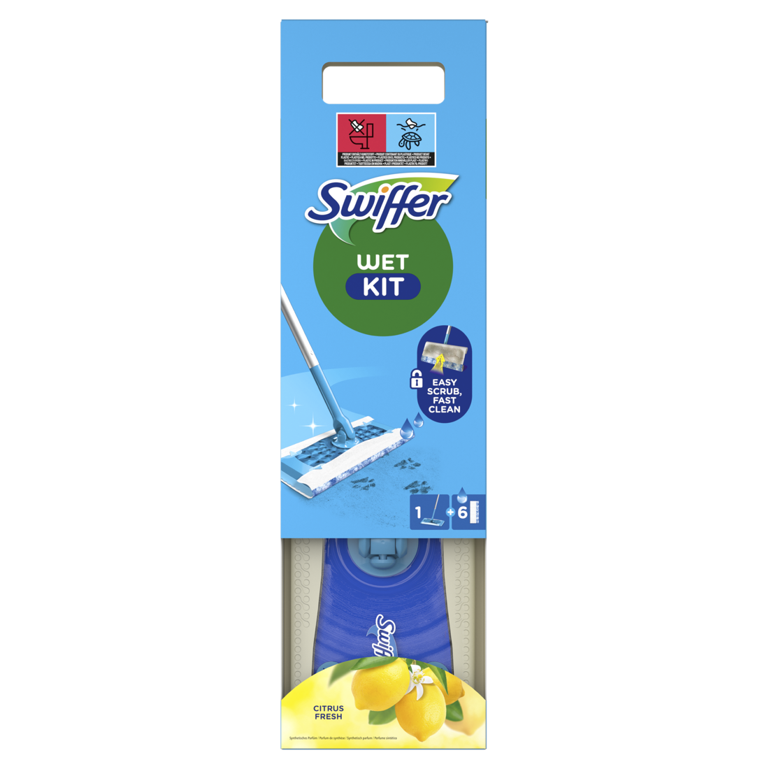 Swiffer Vloerwisser Starterkit Wet + 6 Vochtige Doekjes