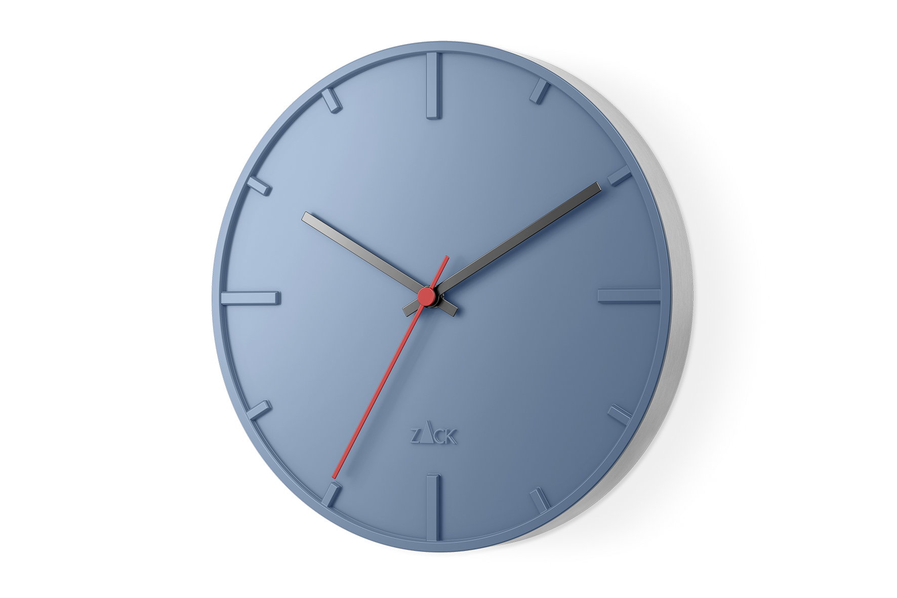 ZACK Wandklok Wanu 27 cm Blauw - RVS/ABS - op Batterijen