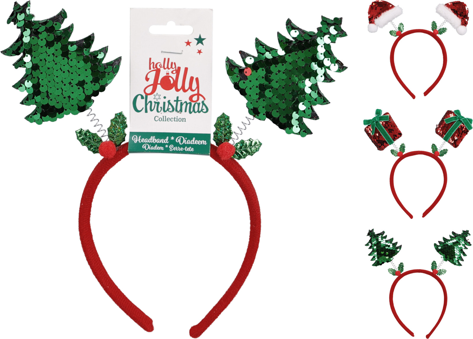 Diadeem met Kerstdeco 24cm - assorti - prijs per stuk