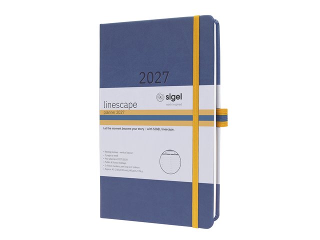 Sigel Agenda 2027 Linescape A5 1week/2pag Blauw