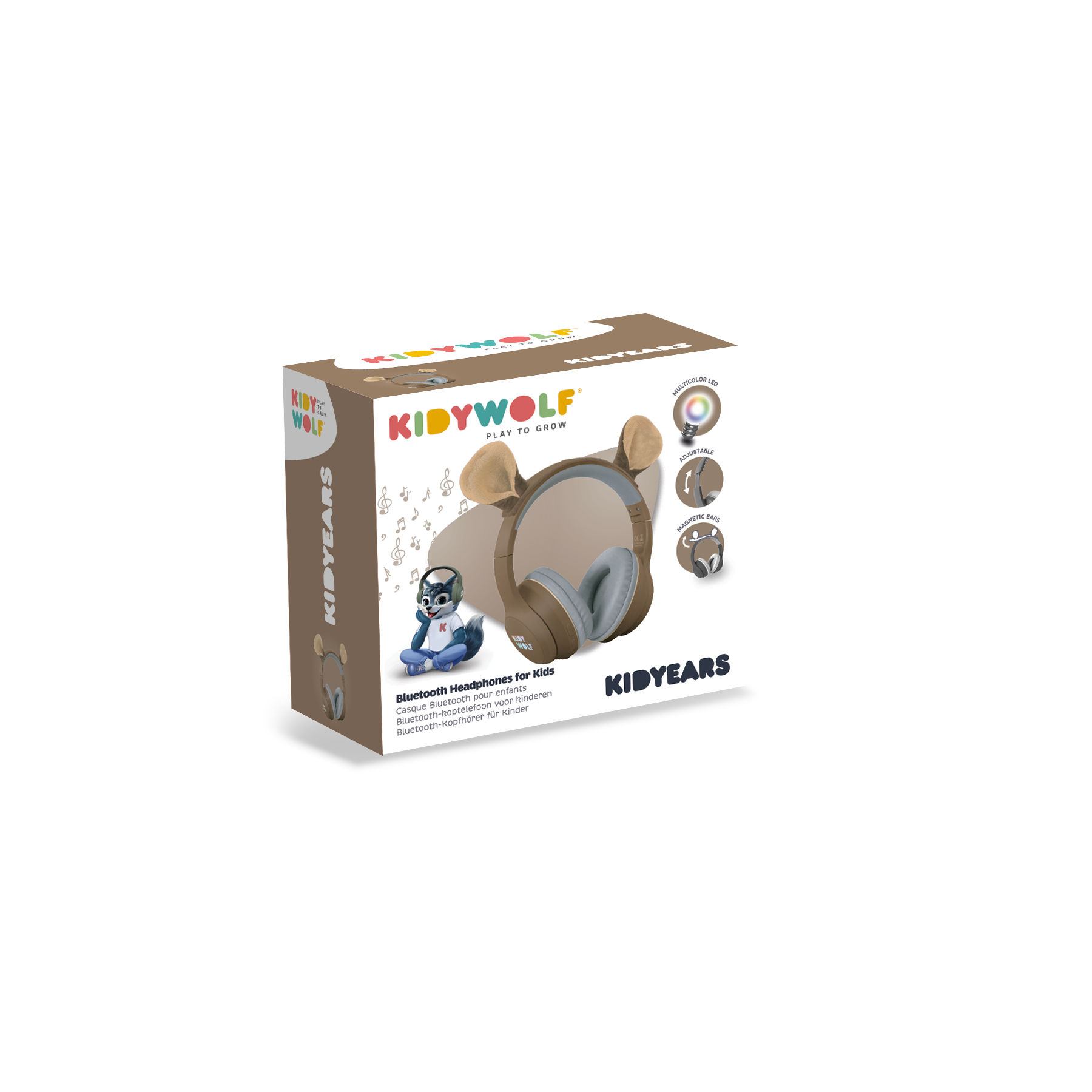 Kidywolf Kidyears - Bluetooth Hoofdtelefoon, 85dB mode, beer Kidywolf Kidyears - Bluetooth Hoofdtelefoon, 85dB mode, beer