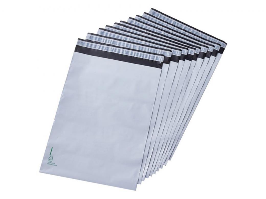 Mottez Enveloppen Verzendzak 50x40 cm + 5cm Klep set 10 stuks - ondoorzichtig en waterdicht plastic