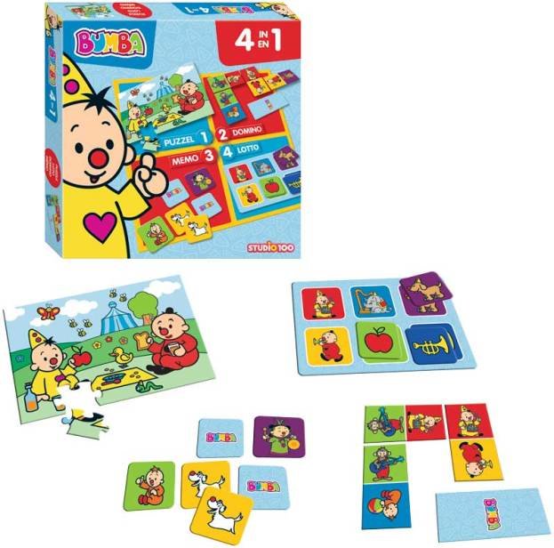 Bumba Spel 4-in-1 Memo, Domino, Puzzel en Lotto