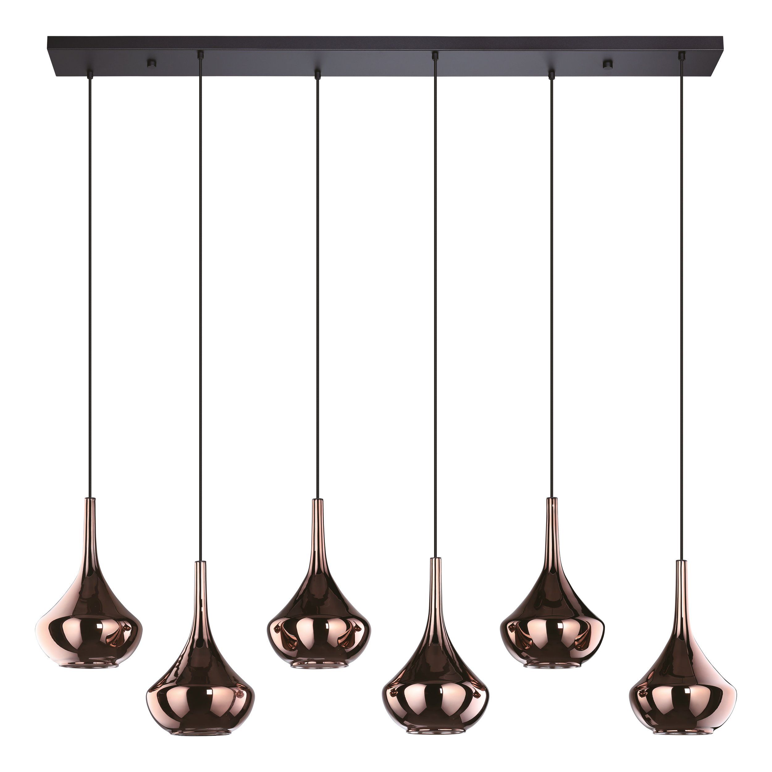 Eglo Almoster Hanglamp Koper/Opaal Glas 6x E27