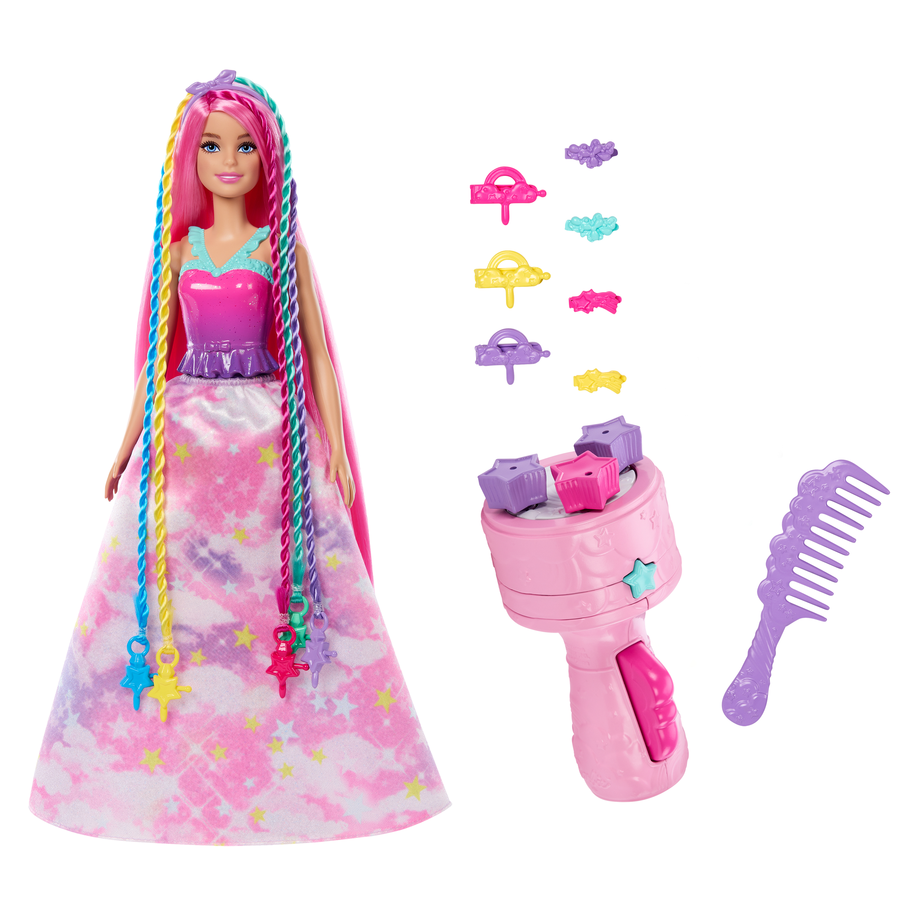 Barbie Dreamtopia Haarverzorgingspop met accessoires, Twist N Style