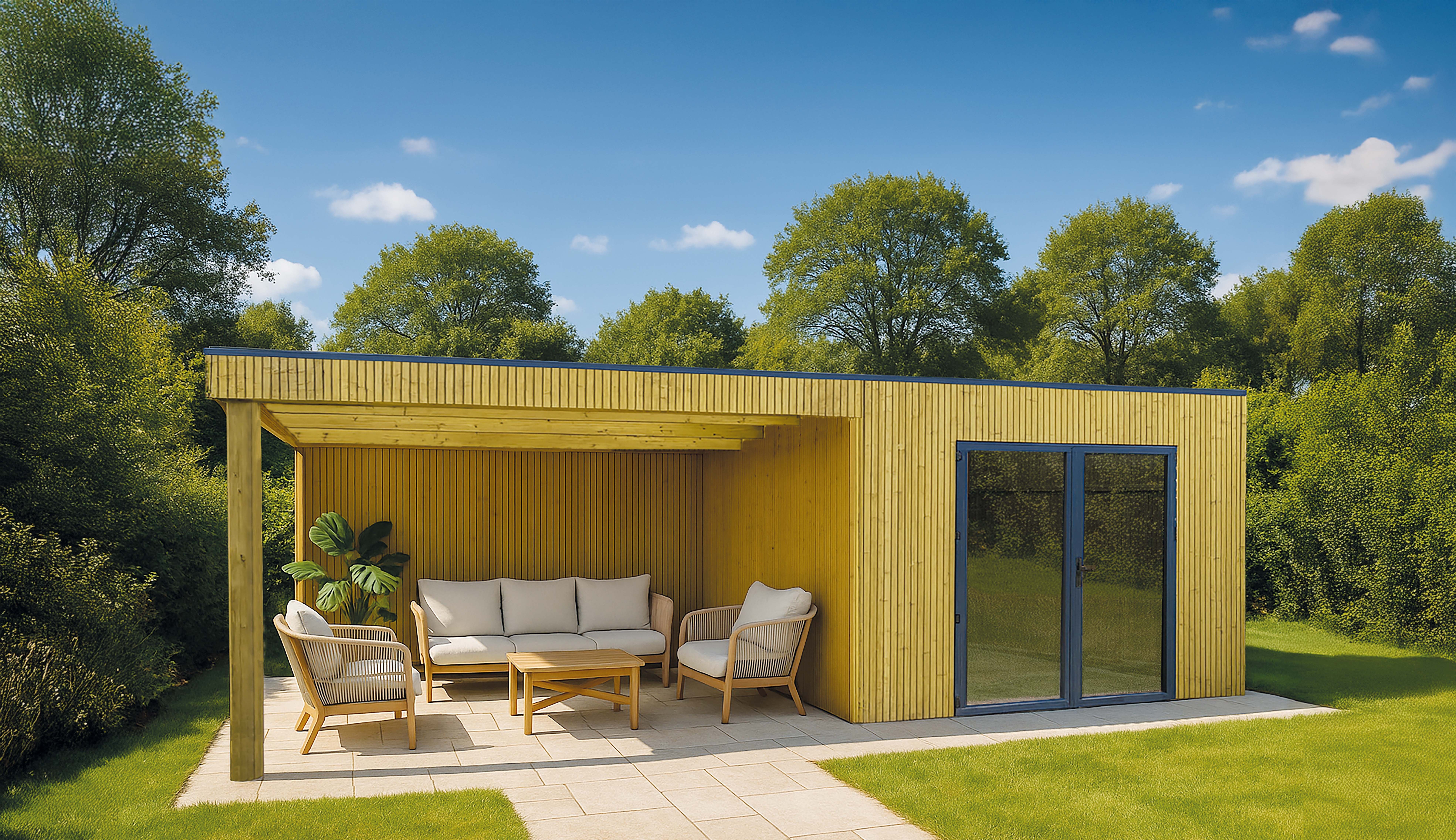 Solid Tuinhuis Benedita  304,5cm x 304,5cm + 403cm 28 mm  - Geïmpregneerd