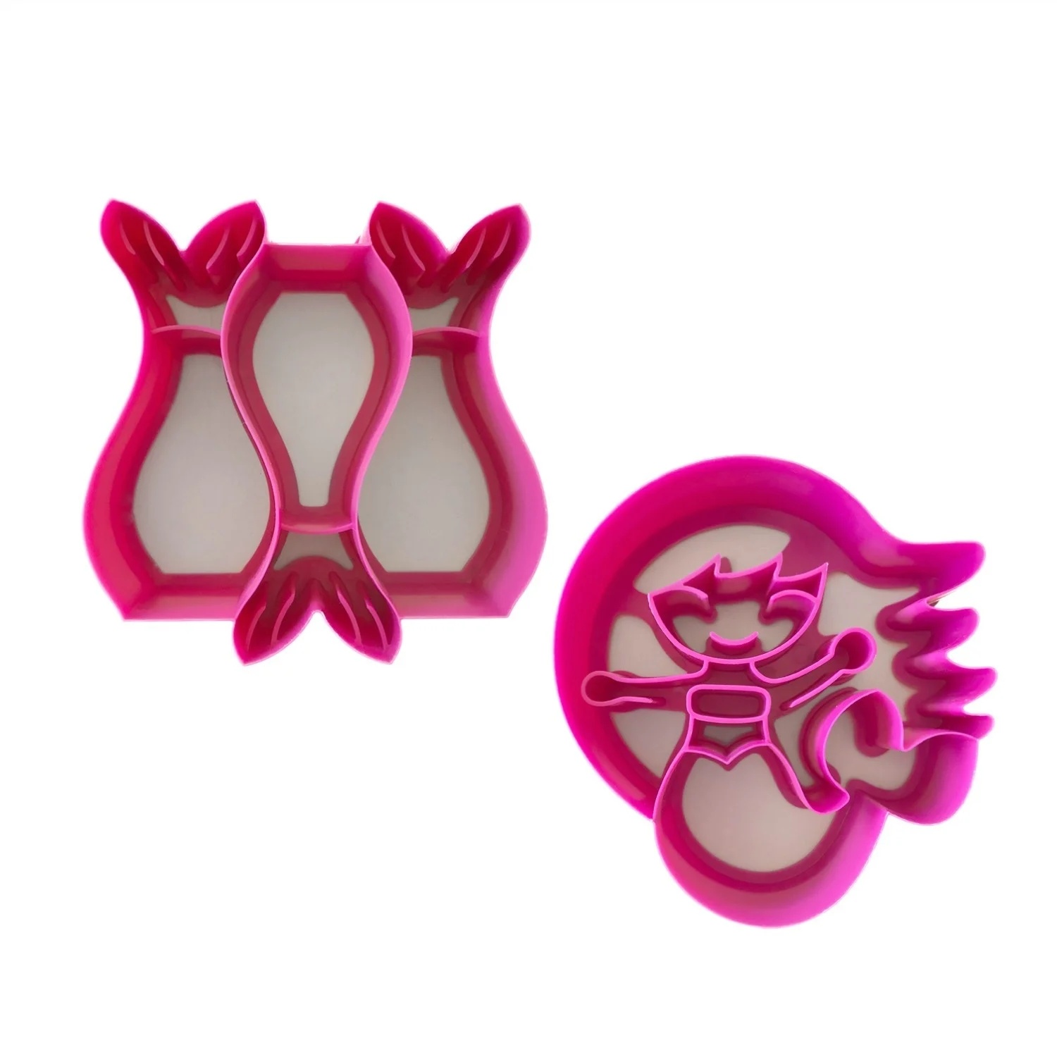 Yumbox Brood Uitsteekvormpjes Zeemeermin 2 stuks - 9x9.5x3 cm - Sandwich Cutters