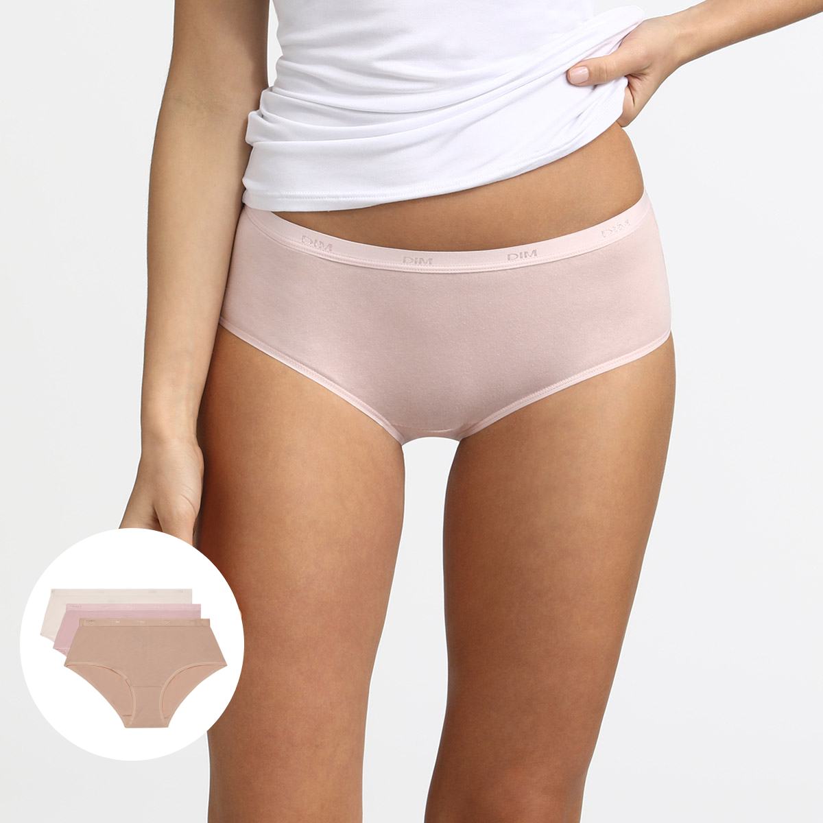 Dim Slip Ecodim Short Dames 3 stuks Peau/Rose/Nacre medium