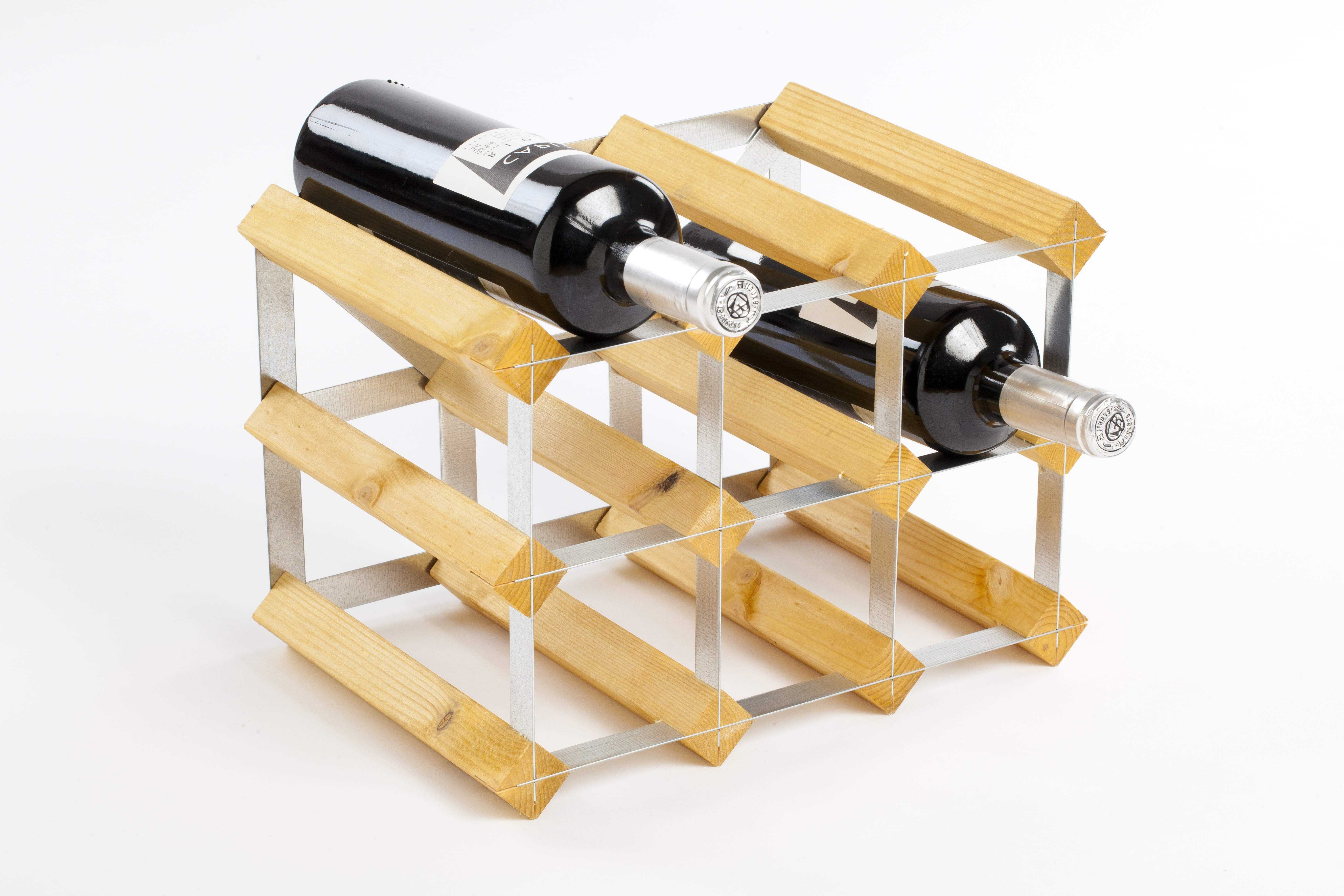 Sorrells Wijnrek Lichte Eik voor 9 Flessen - 32.4x23x23 cm