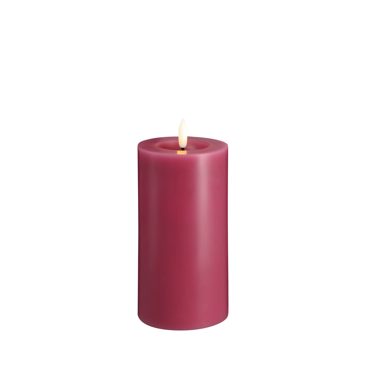 Moods & More LED Kaars Pillar Melted Silk Vintage Rose 7.5x15 cm - op Batterijen (excl.)