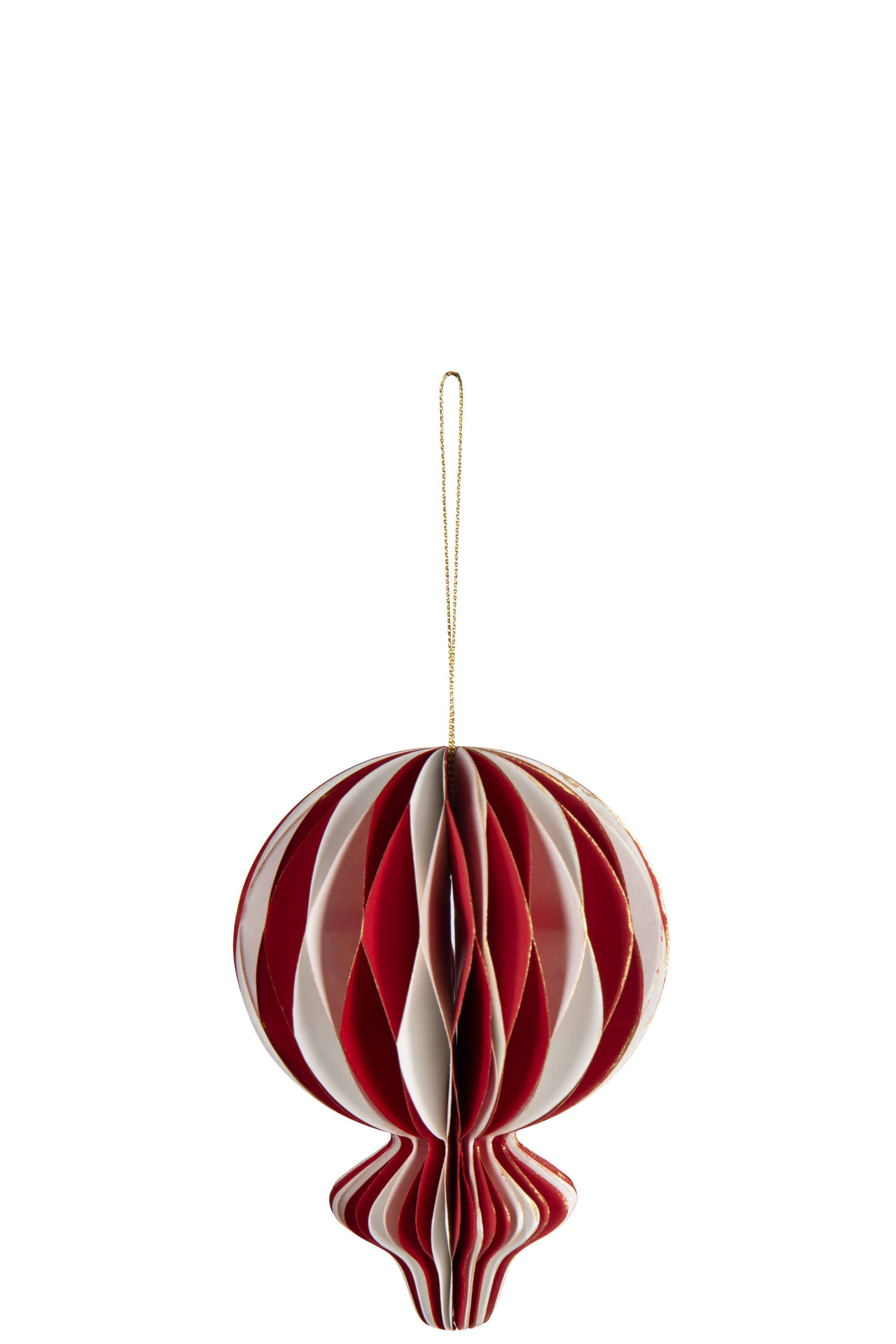 Boomhanger J-Line Luchtballon Wit/Rood 8x15 cm - Papier  Boomhanger J-Line Luchtballon Wit/Rood 8x15 cm - Papier