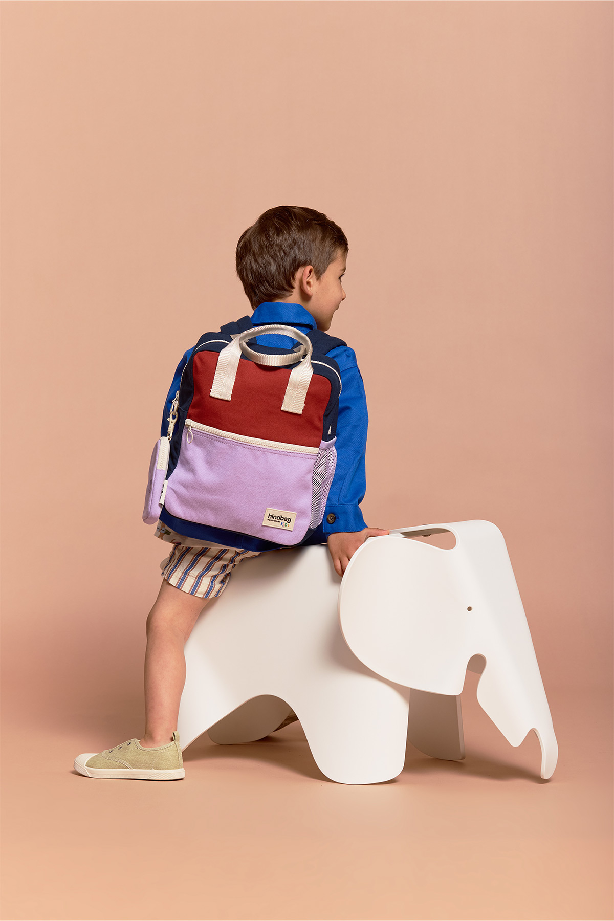 Hindbag Arthur Rugzak Terracotta-Lilac 23x28x11 cm