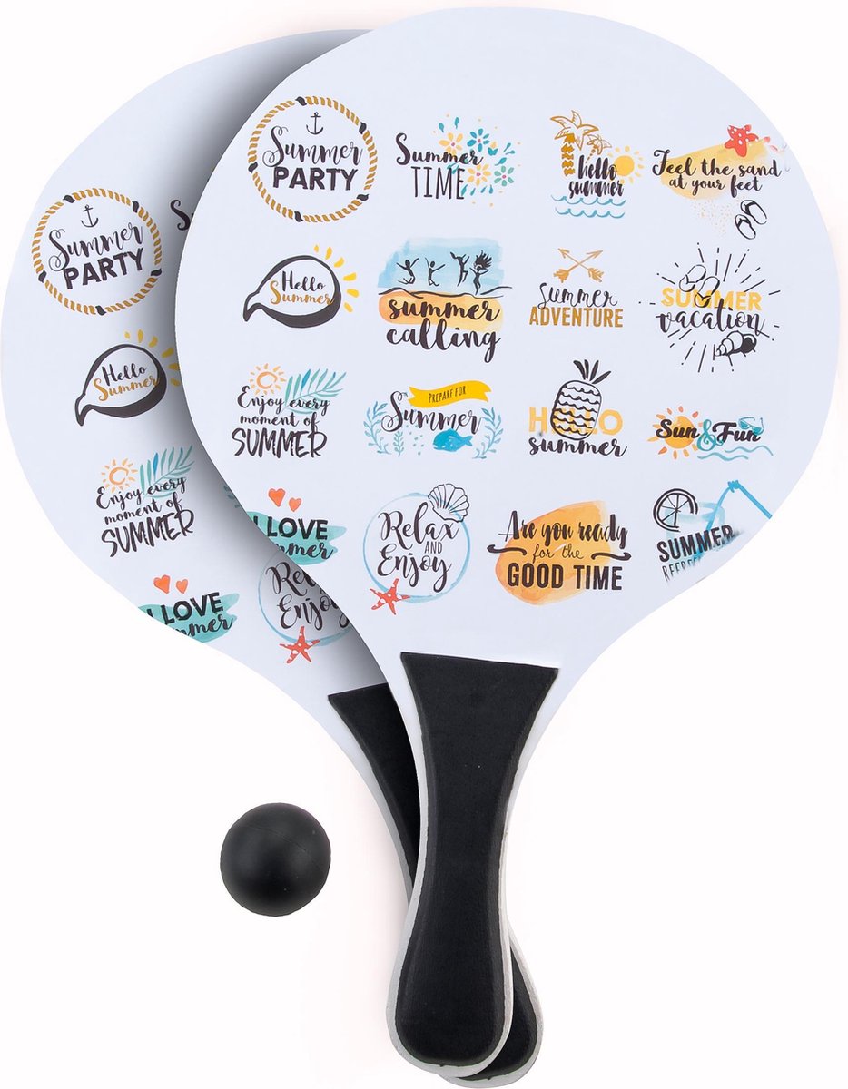 Angel Toys Houten Beachballset 2 Bats 8 mm en 1 Balletje