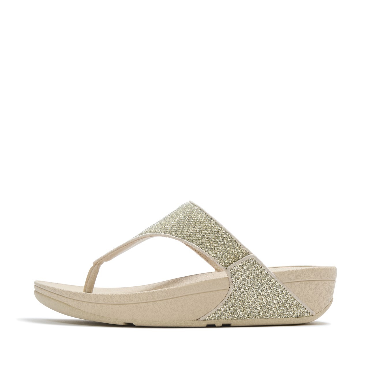 Fitflop Teenslipper Dames Lulu Shimmerglitz Toepost Platino - maat 42