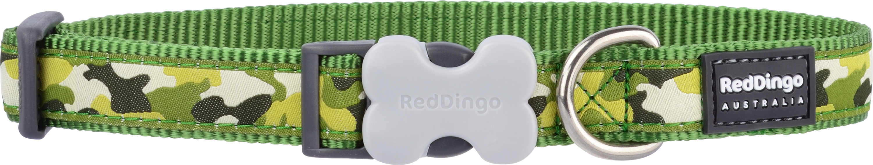 Red Dingo Halsband Camouflage Groen-XS 12mmx20-32cm