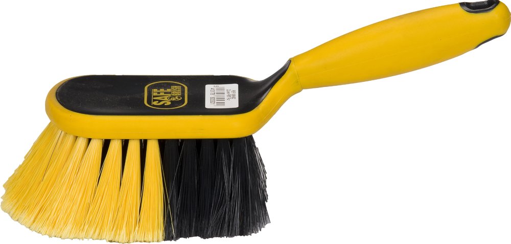 Safebrush Handborstel Softgrip Zacht Zwart-Geel - Kruikenborstel