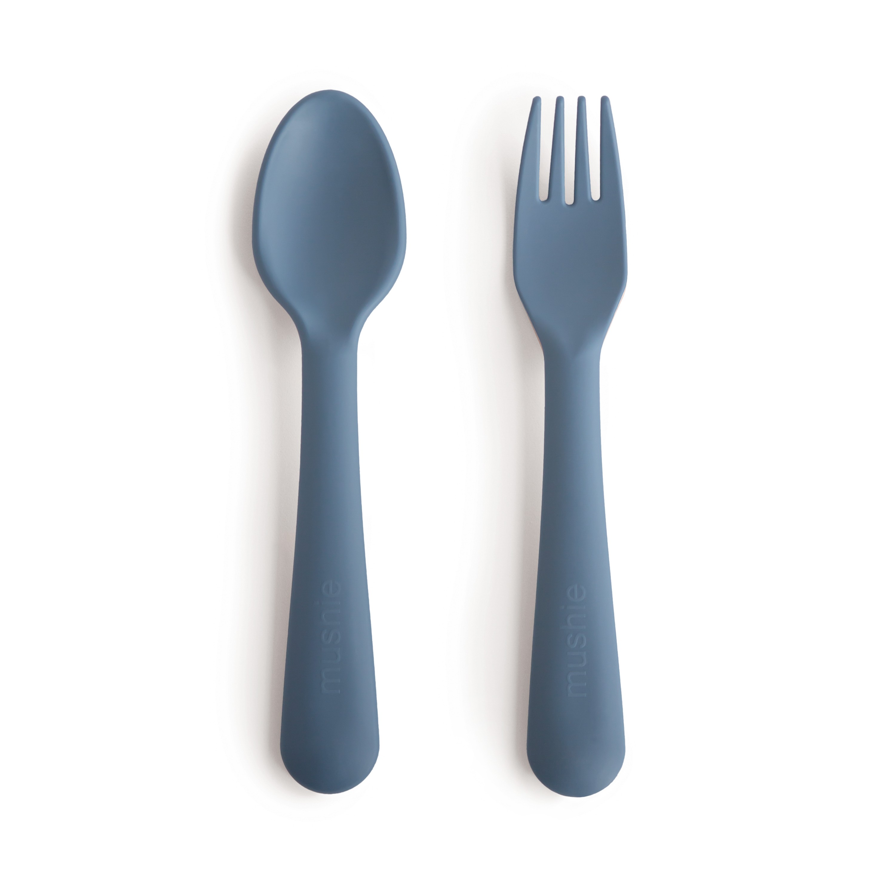 Mushie Vork en Lepel Twilight Blue 16 cm Mushie Vork en Lepel Twilight Blue 16 cm