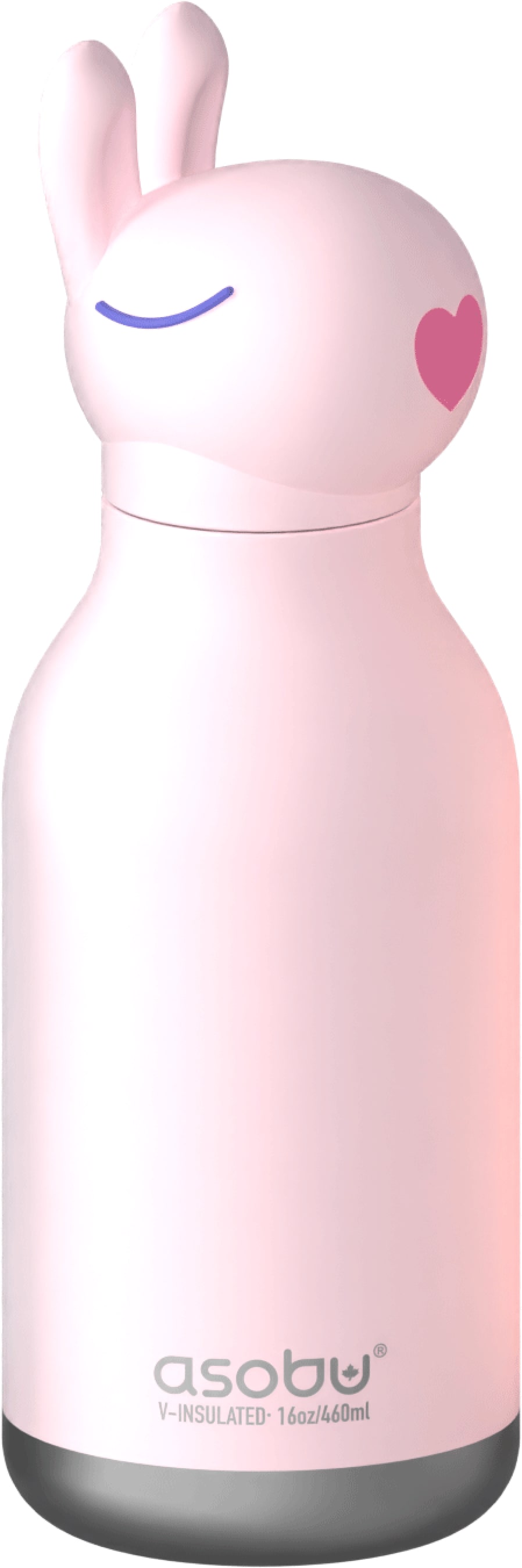 Asobu Isoleerfles Bestie 460ml Bubbles The Bunny - RVS - Double Wall - met Siliconen Rietje