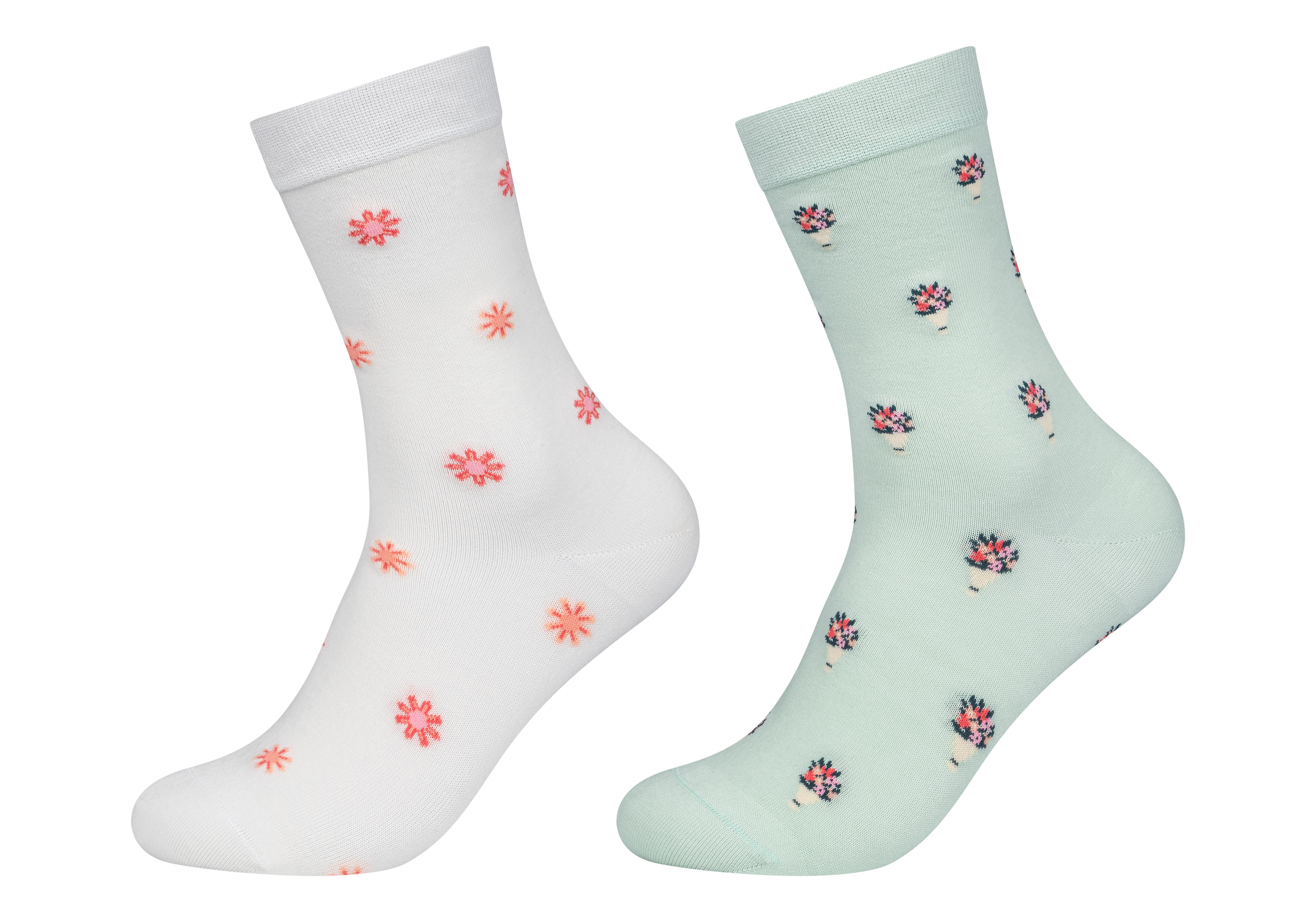 Flip Socks Sokken Unisex Motif 2 paar Flowers - maat 36/40