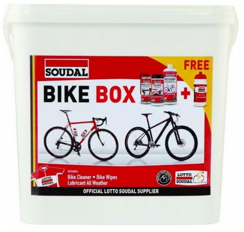 Soudal Bike Box startpakket + drankbus voor fietsonderhoud