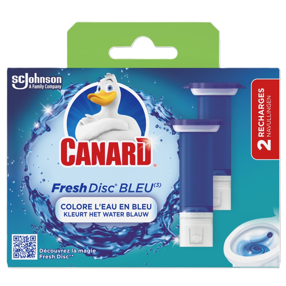 Canard Toiletreiniger Fresh Disc Navulling Color Blue - 2 stuks