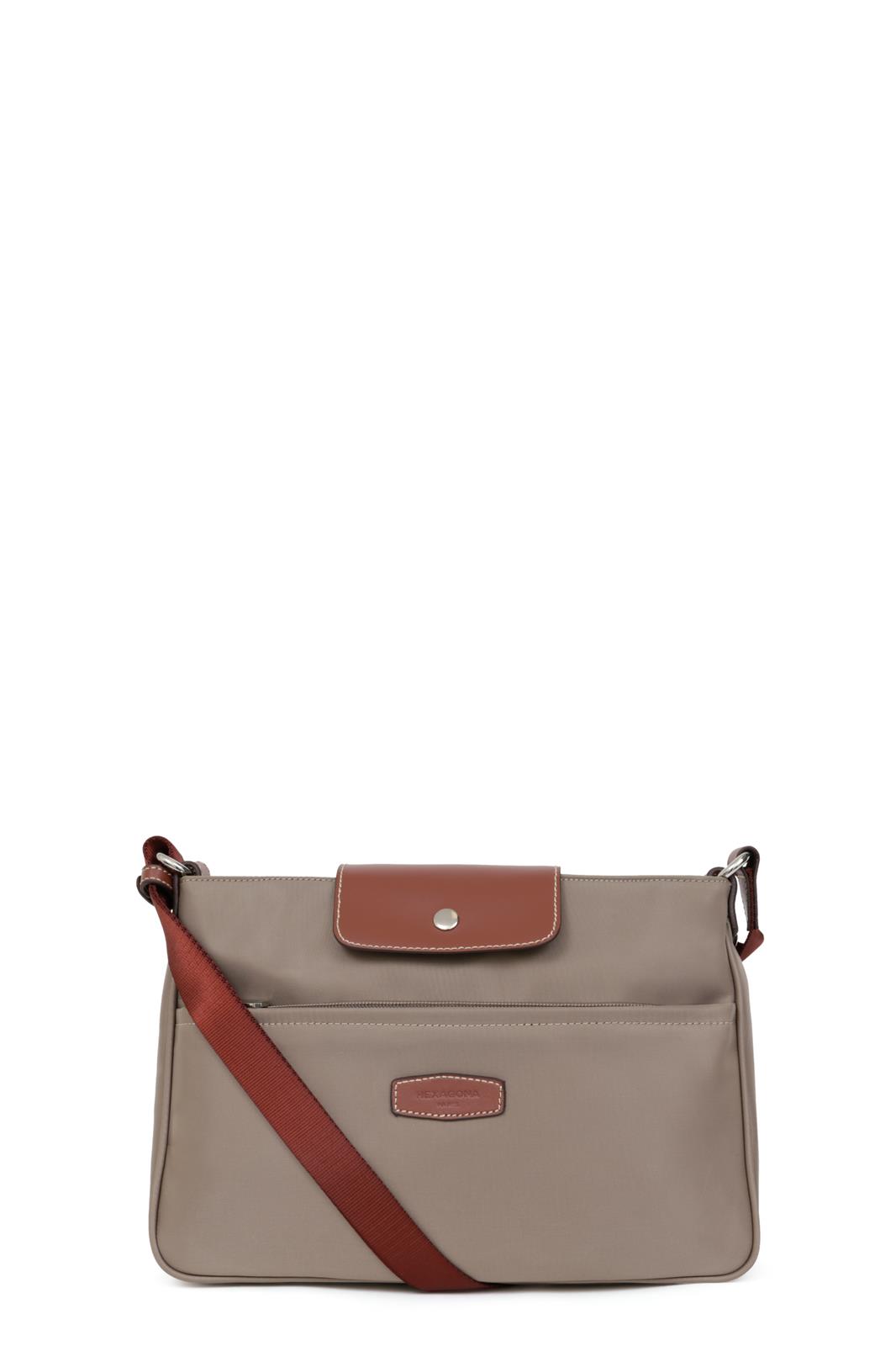 Hexagona Handtas Dames Diversite Taupe-Bruin 30x8x22 cm