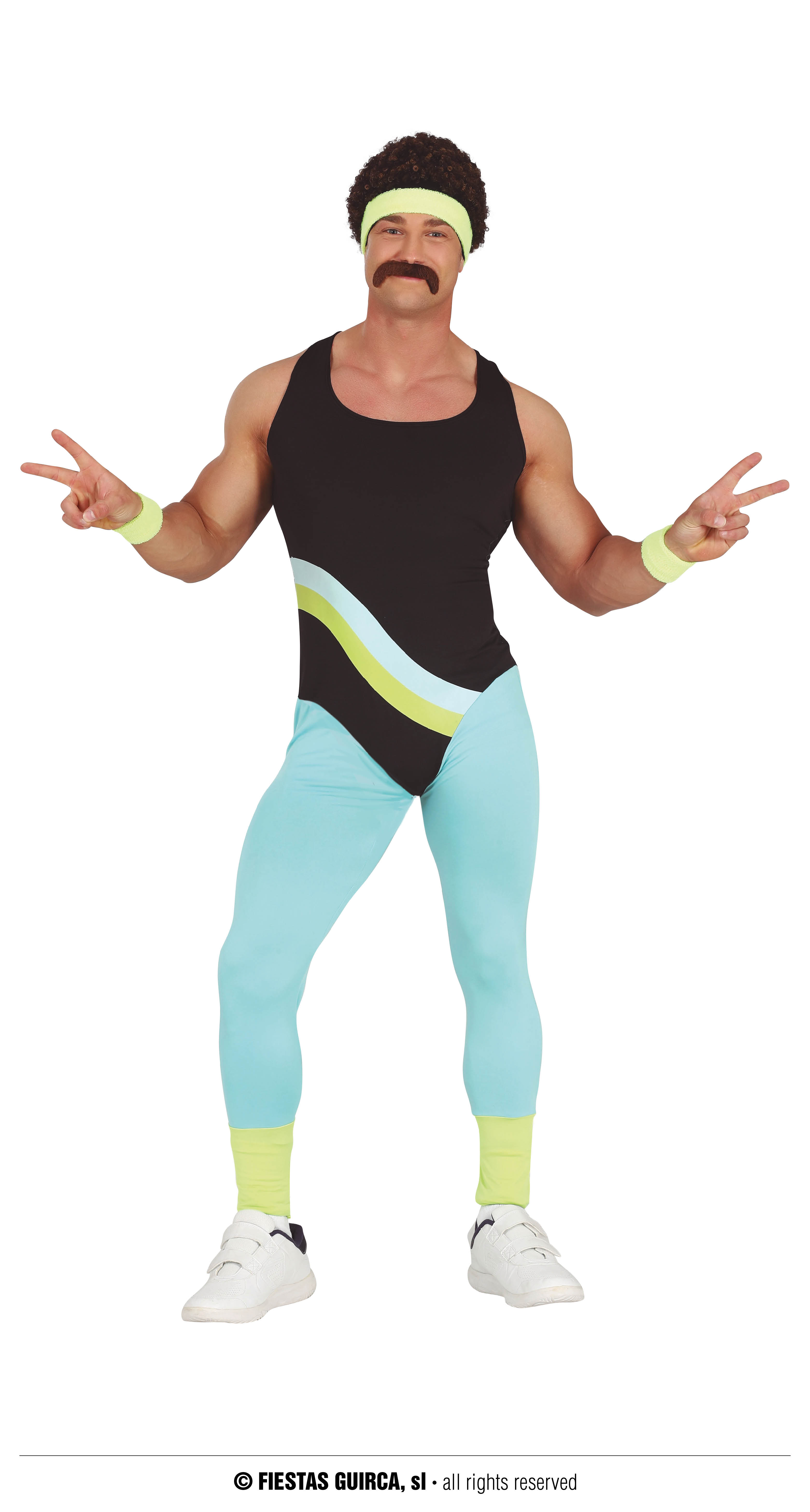 Verkleedset Heren 80's Fitness L 52-54