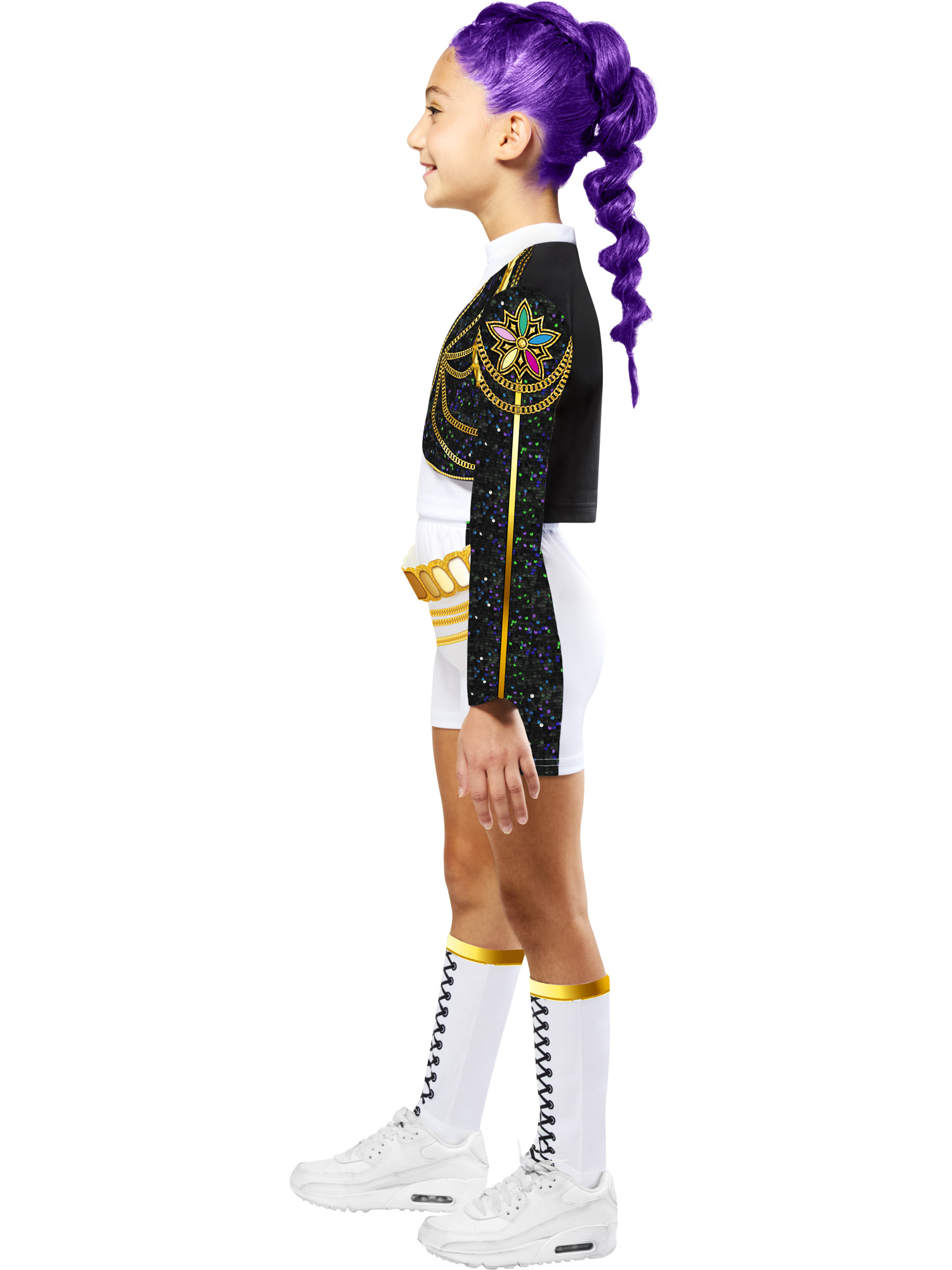 KPop Demon Hunters Verkleedpak Rumi Golden Deluxe M 9-10 Jaar - Top/Short/3D Riem & Beenverwarmers