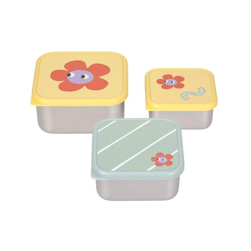 Lässig Snackdoosjes Rvs Happy Trails Flower - 3 stuks