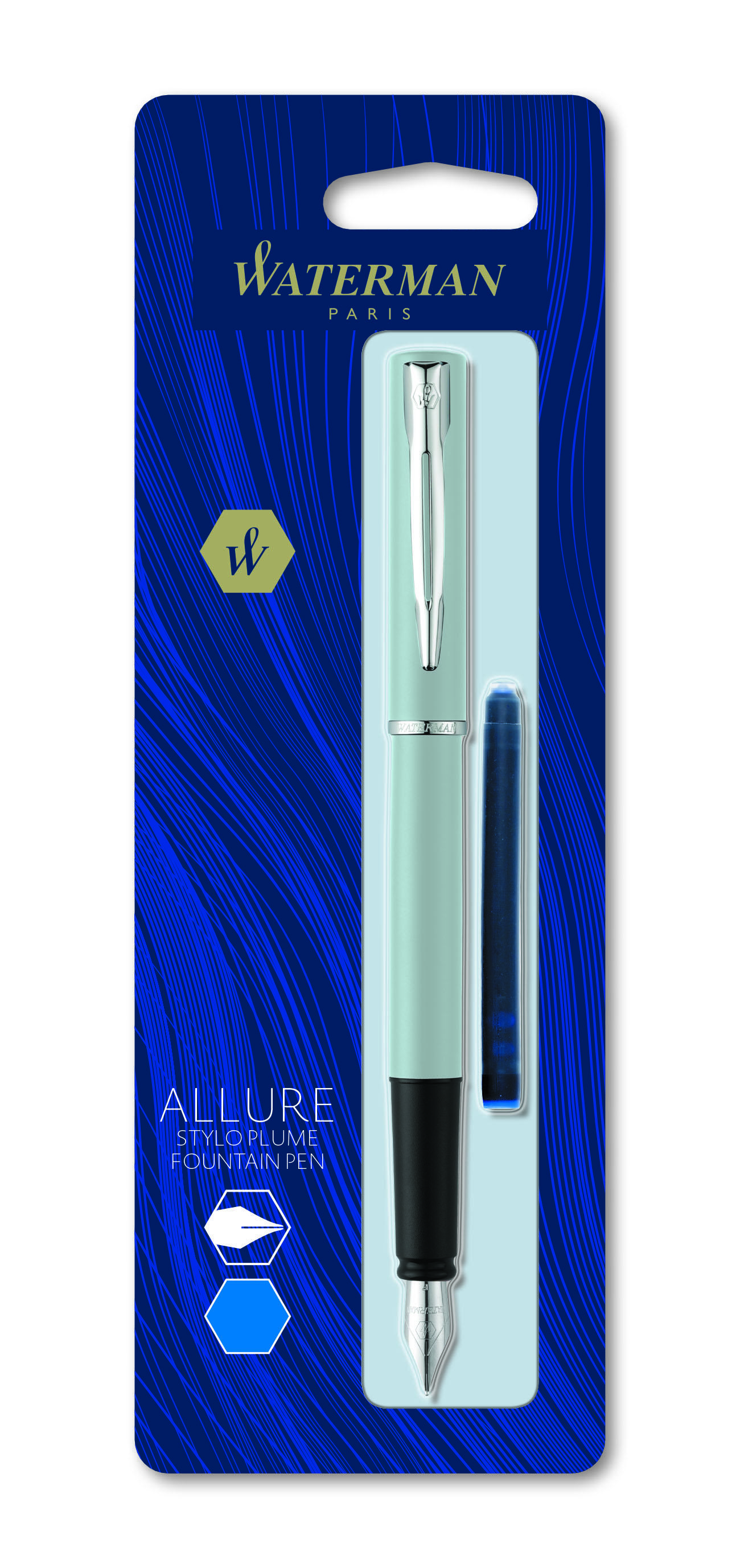 Waterman Vulpen Allure Pastel Blauw Schrijvend - Blister - assorti - Prijs per Stuk