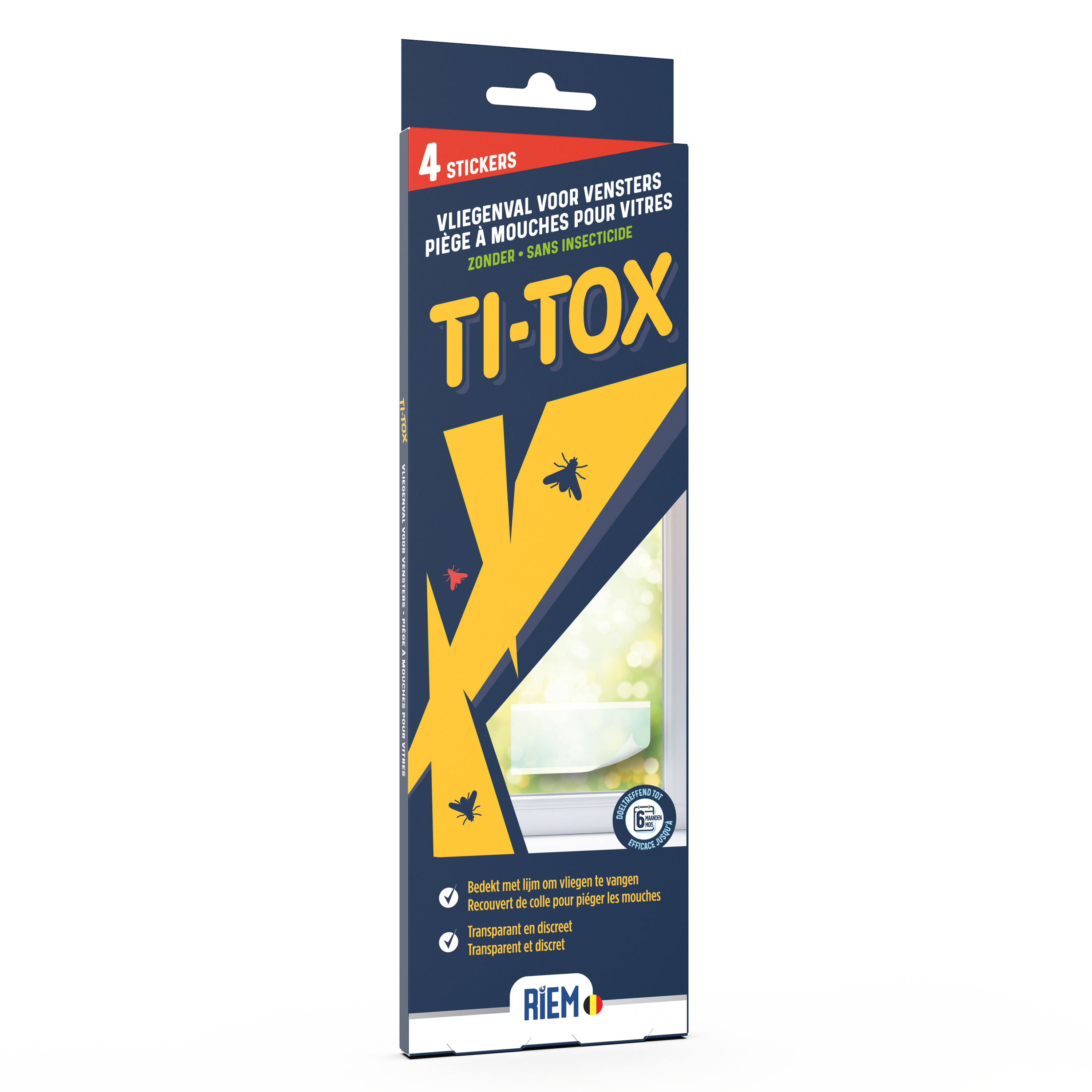 Riem Vliegenval Ti-Tox 4 Stickers Transparant