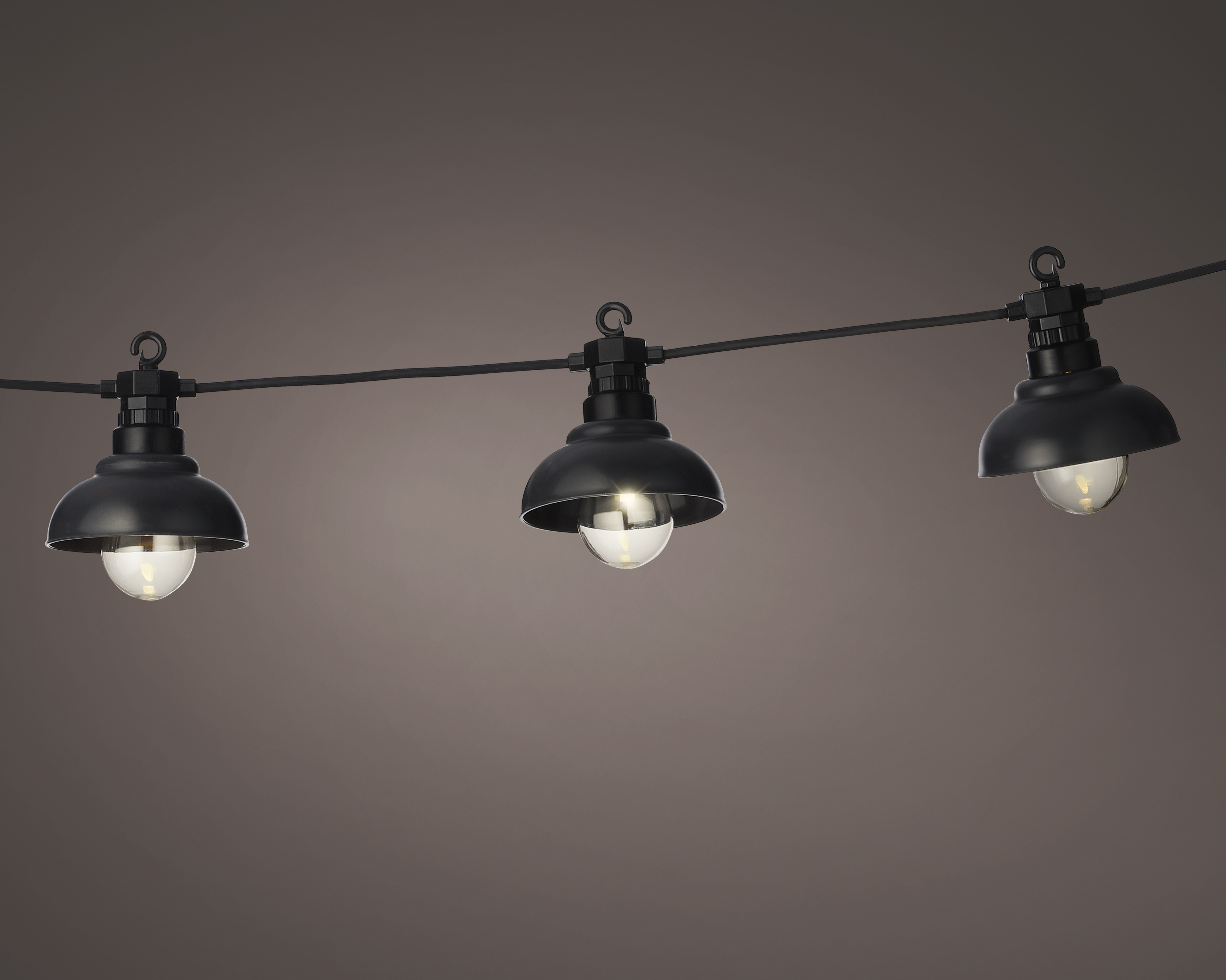 Partylights Startset LED Lampion 4.5 m 10 Lampen Warm Wit - Zwart