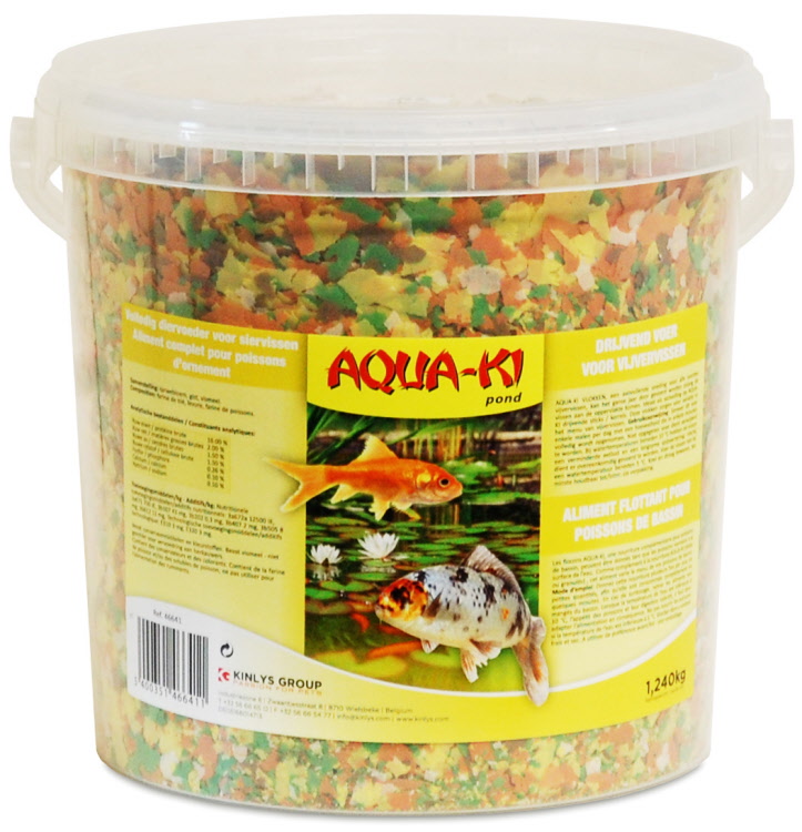 Aqua-Ki Geel Mix Vlokken Vijvervoer Emmer 1240 g
