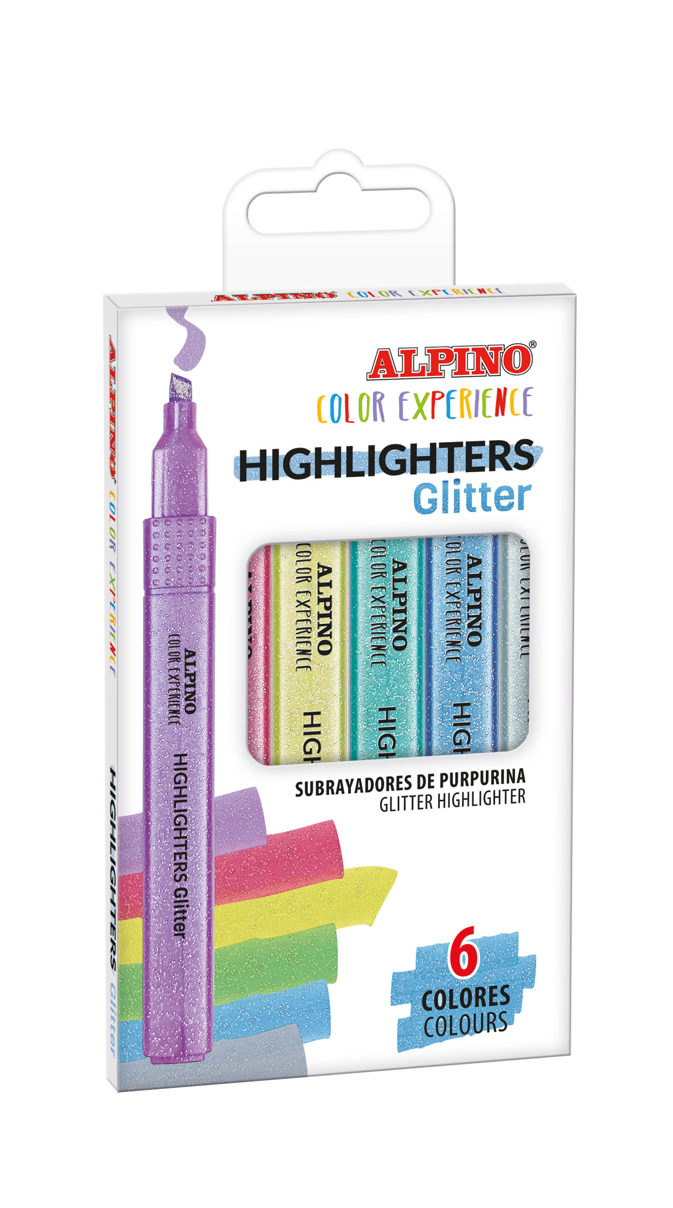 Alpino Color Experience Markeerstift Glitter Beitelpunt 6 stuks