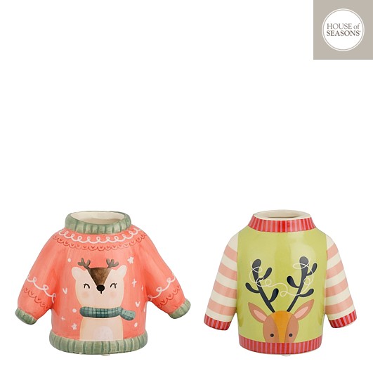 House of Seasons Vaas Funny Trui - 13x7x11.5 cm - assorti - prijs per stuk