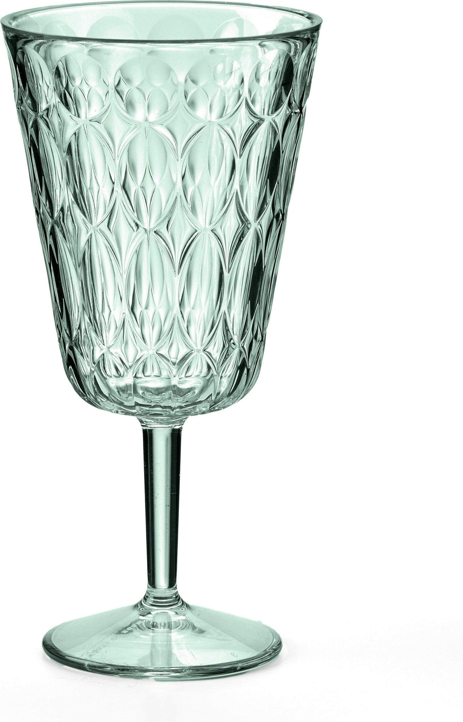 Guzzini Wijnglas Vanity Green Clear 33cl - Bio-based SAN - 9x18 cm - op Voet